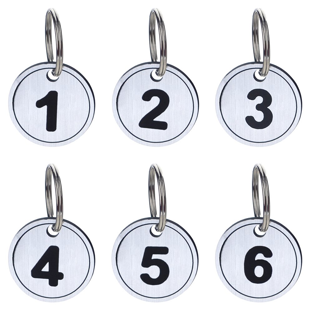 ABS Number ID Tags Keychains - Durable Metal Key Tag Set with Numbered Key Rings for Organization & Security | Perfect for Keys, Luggage, Pets & Backpacks