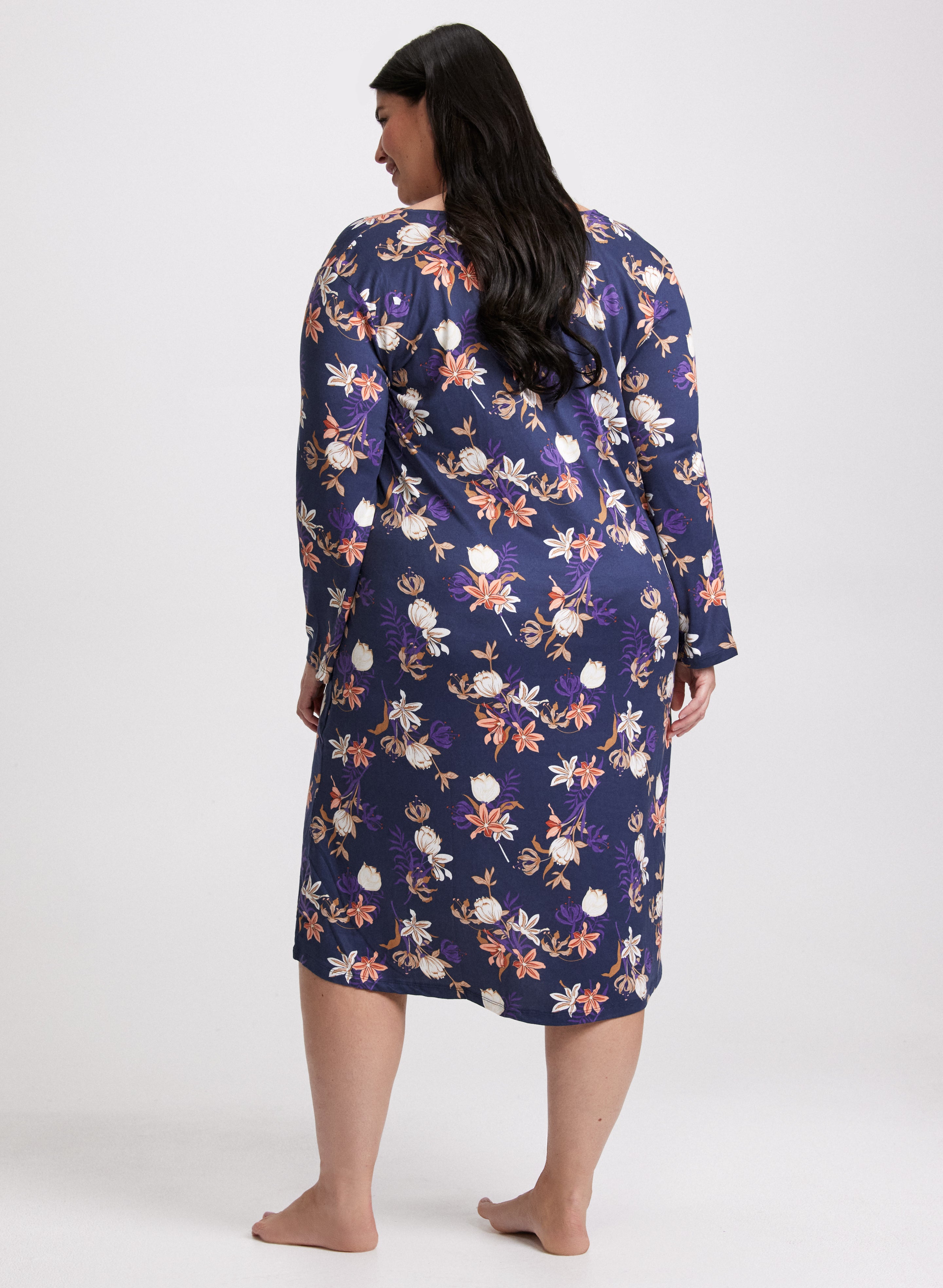 Floral Print Nightgown for Women - Soft & Comfortable Sleepwear - Perfect for Relaxing at Home or Lounging in Bed