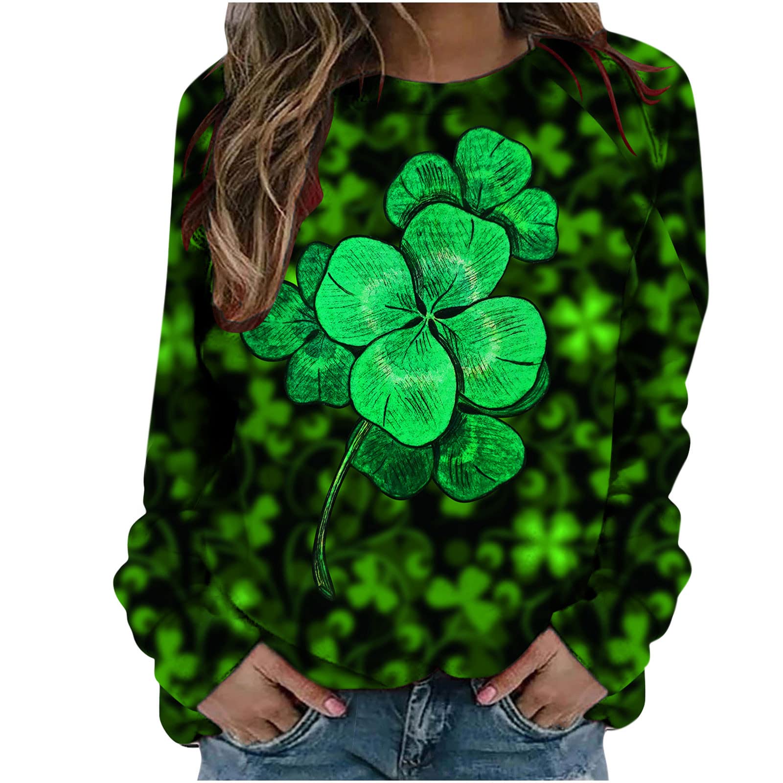 Vintage Women's Long Sleeve Graphic Sweatshirt - Fall Winter Crewneck Gym Top for Casual Wear & Workout | Perfect for Running, Yoga, and Everyday Fashion