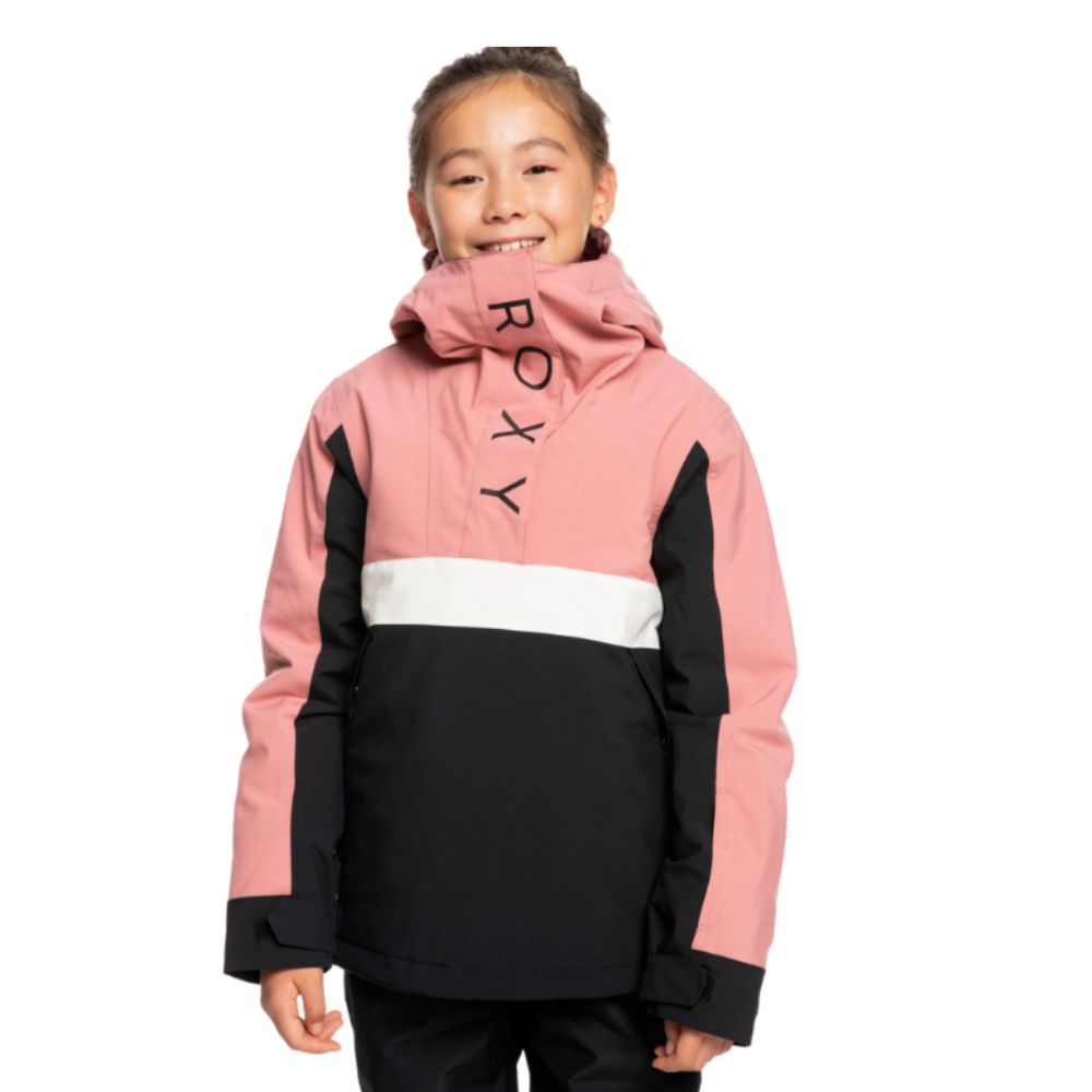 Roxy Shelter Girls Ski Jacket - Waterproof Winter Coat for Kids, Dusty Rose - Perfect for Snowboarding & Outdoor Winter Activities