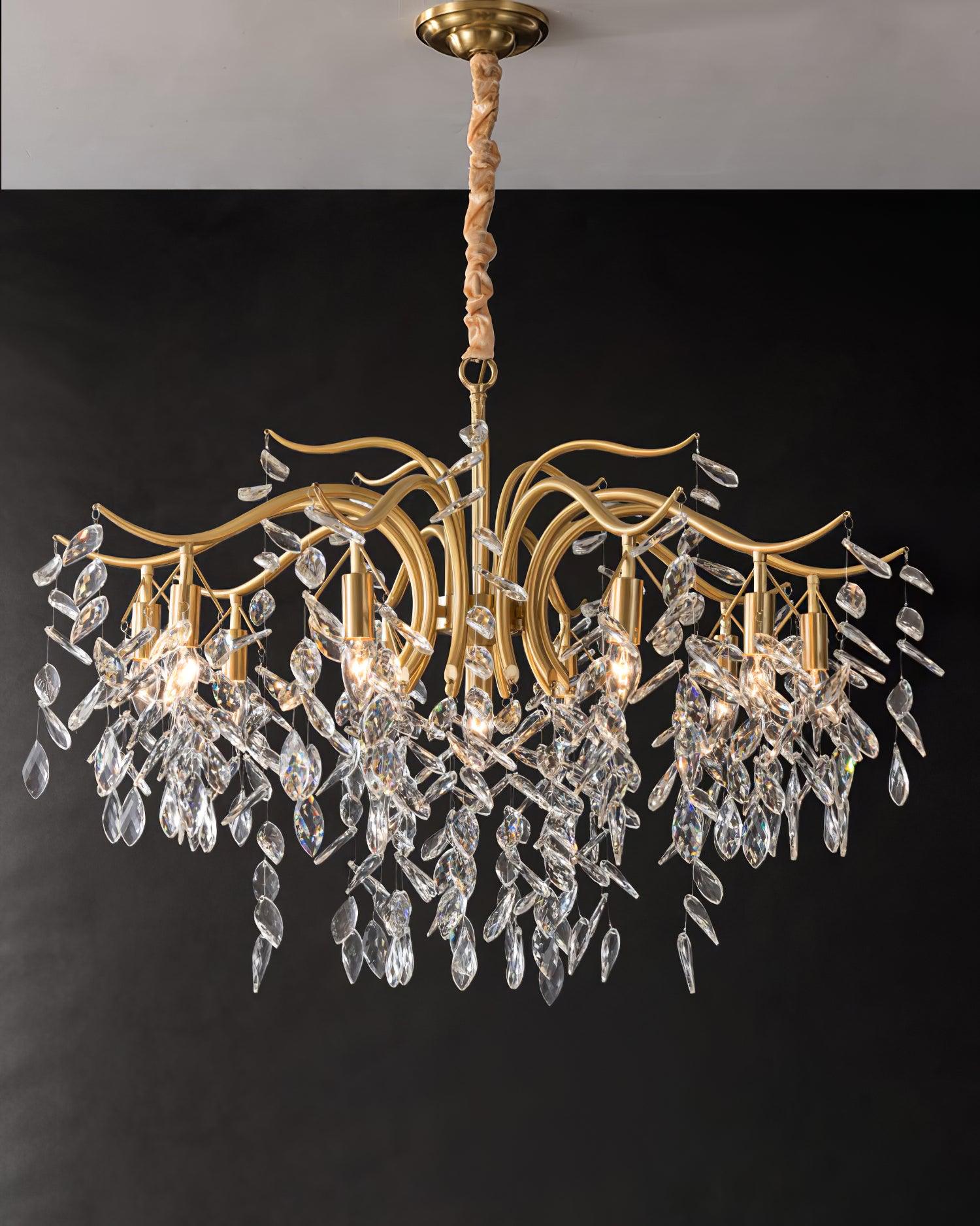 Dorale Chandelier - Elegant Crystal Ceiling Light Fixture for Dining Room, Living Room & Bedroom | Modern Home Decor Lighting