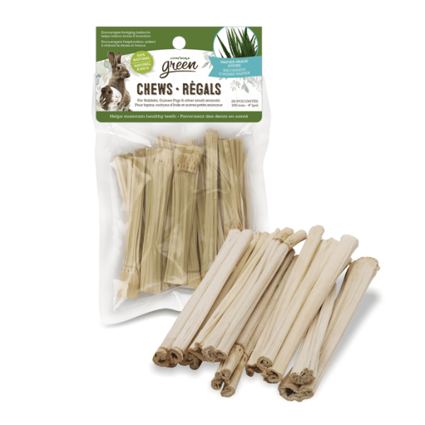 Living World Green Chews - Natural Napier Grass Sticks for Small Pets - Perfect for Rabbits, Guinea Pigs & Chinchillas - Healthy Chewing & Dental Care Treats - Great for Cage Enrichment & Playtime