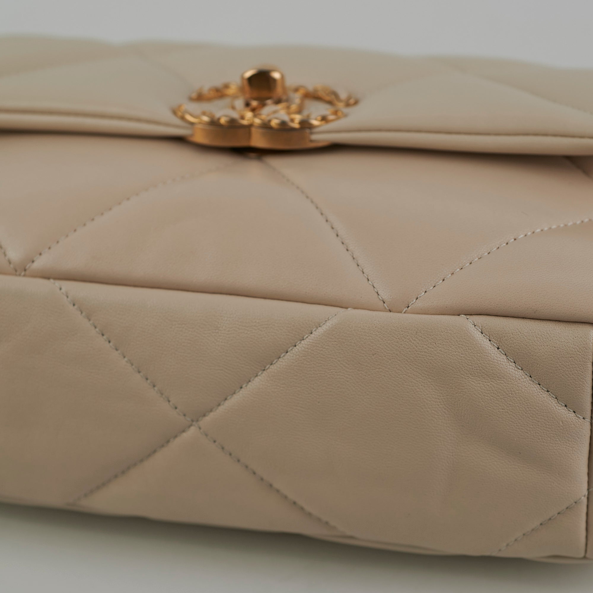 Chanel Small 19 Beige Leather Shoulder Bag - Luxury Designer Handbag for Women | Perfect for Work, Travel & Evening Events