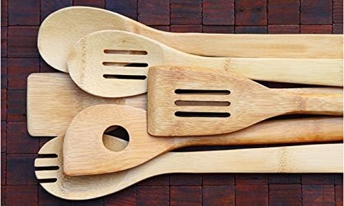 Premium 6-Piece Bamboo Kitchen Utensil Set - Eco-Friendly Cooking Tools for Stirring, Serving & Baking - Perfect for Home Chefs & Sustainable Kitchens