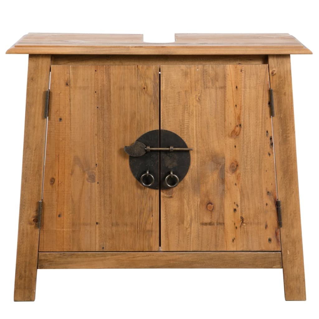 SKM Solid Recycled Pinewood Bathroom Furniture Set - Modern Vanity & Storage for Small Bathrooms, Powder Rooms & Apartments