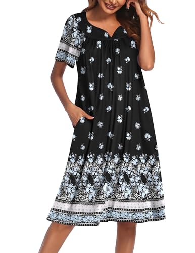 Black Blue Floral