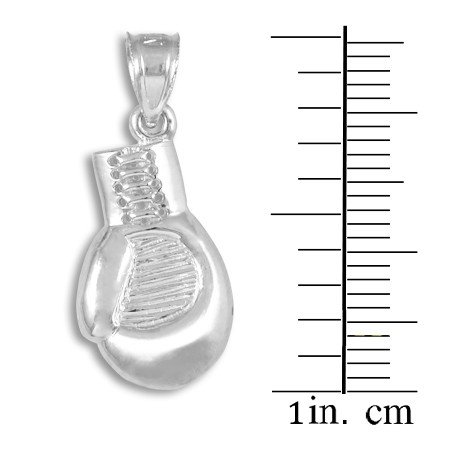 10K White Gold Boxing Glove Charm Pendant for Men & Women - Elegant Sports Jewelry Gift for Boxing Lovers - Perfect for Necklaces, Bracelets & Gifts