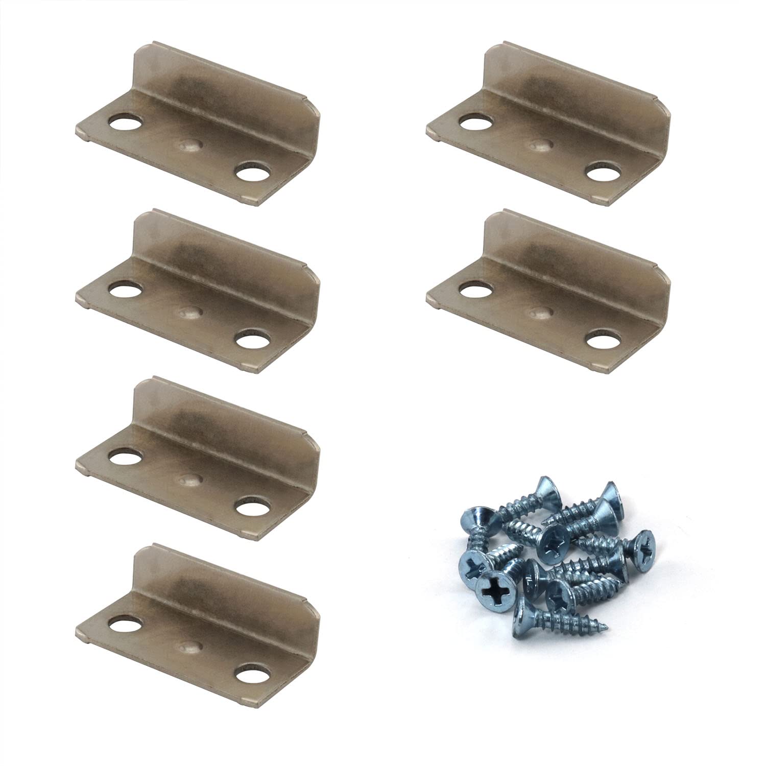 6-Piece Drawer Lock Strike Plate Set - 29x14x9mm Silver Nickel Plated Metal Cabinet Lock Accessories for Home, Office & Furniture Security