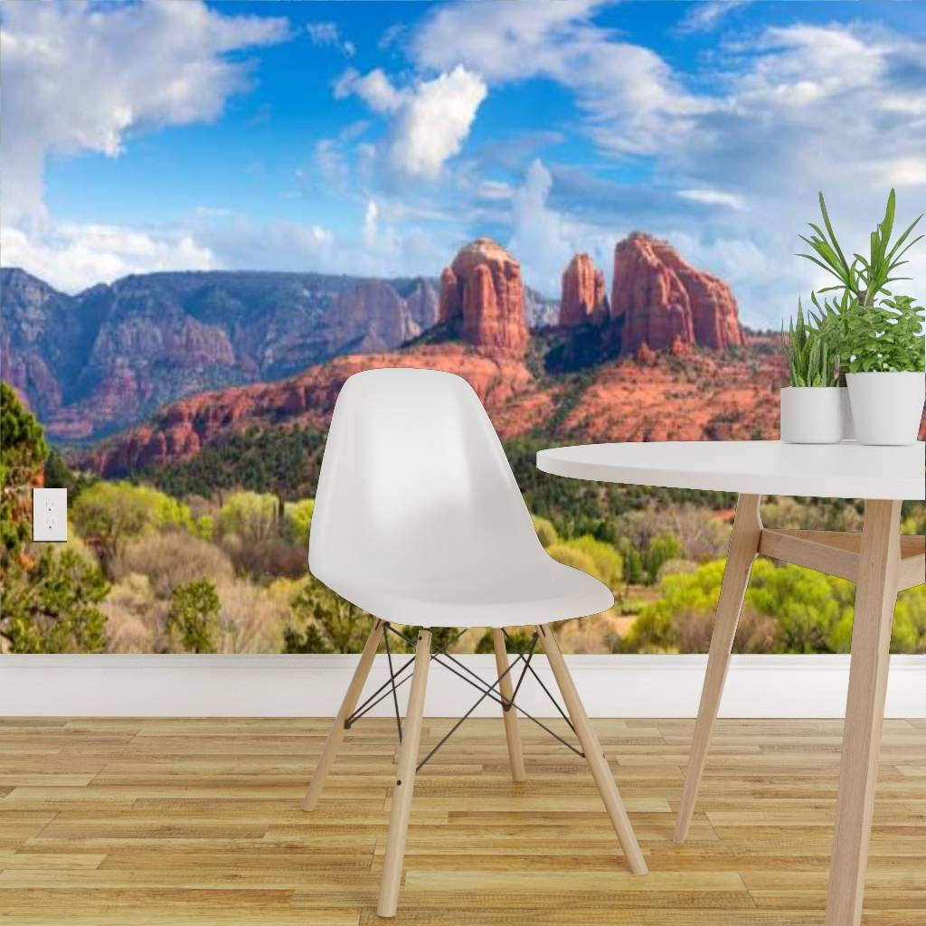 Peel and Stick Wallpaper - Cathedral Rock Sedona Desert Landscape Self-Adhesive Vinyl Film Roll | Large Removable Wall Mural for Living Room, Bedroom & Home Decor