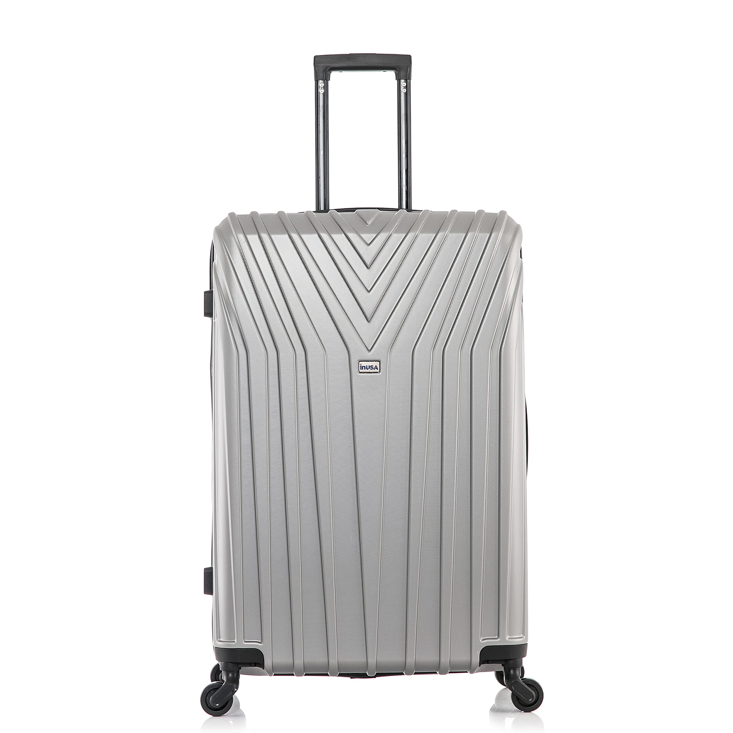 InUSA VASTY 28-Inch Lightweight Hardside Spinner Luggage - Durable Checked Suitcase with Trolley Handle & 360° Wheels for Air Travel - Perfect for International Flights & Long Vacations (Grey)
