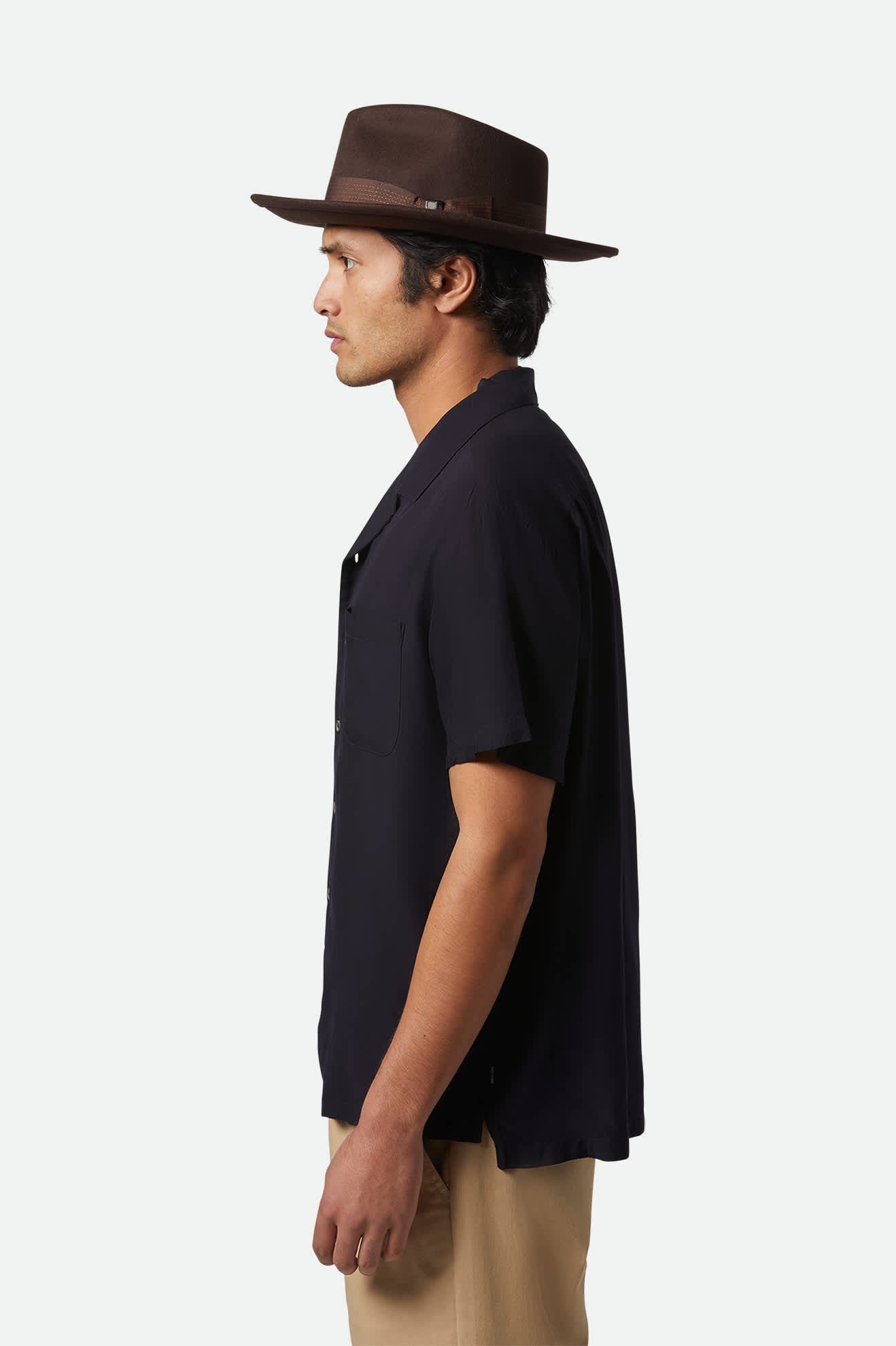 Bunker Short Sleeve Camp Collar Shirt for Men - Stylish Black Casual Shirt for Summer, Beach, and Outdoor Adventures