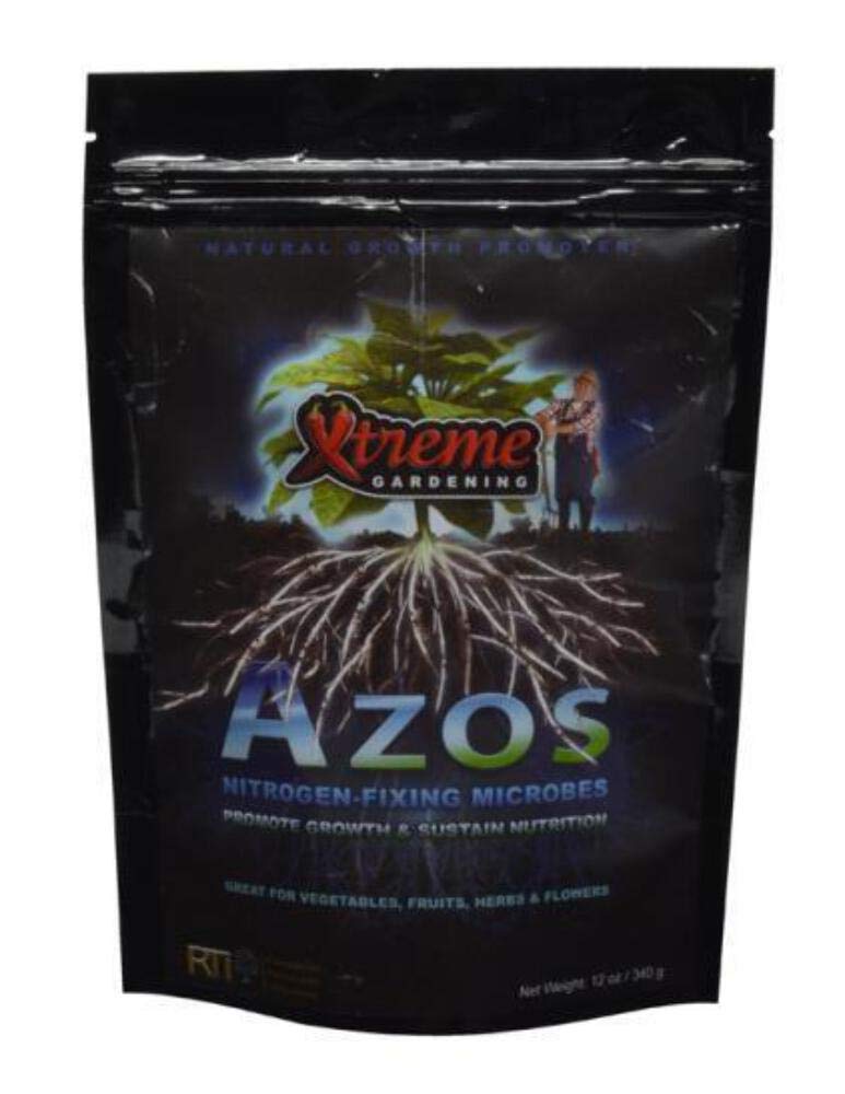 XTREME GARDENING AZOS Nitrogen-Fixing Bacteria 12 oz (340g) - Organic Plant Growth Booster for Vegetables, Fruits & Flowers - Improves Root Development & Nutrient Uptake | Ideal for Hydroponics, Soil & Compost