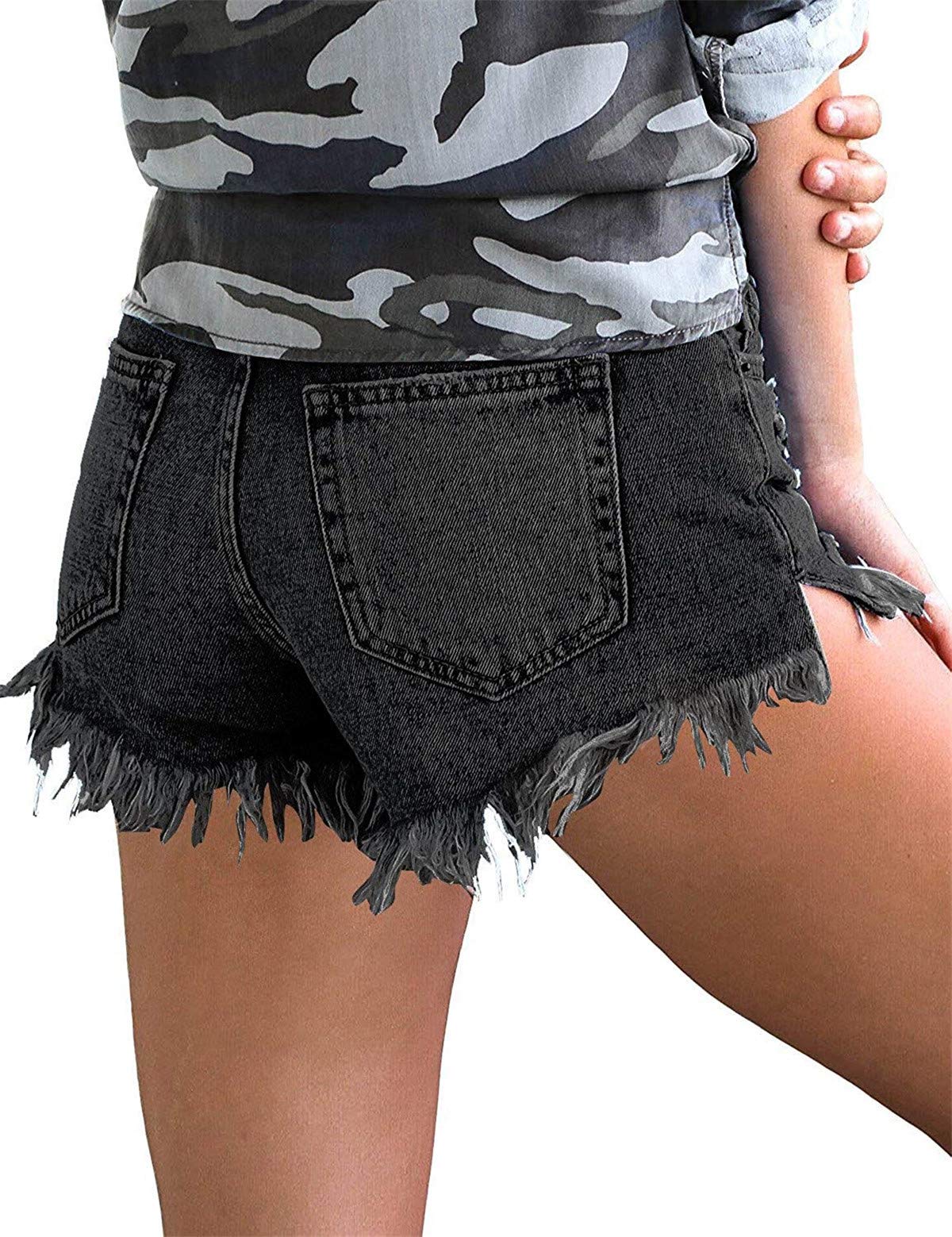 MODARANI Women's Ripped Distressed Denim Shorts - High Waisted Cut Off Jean Shorts for Summer | Perfect for Beach, Casual Outfits & Streetwear Fashion