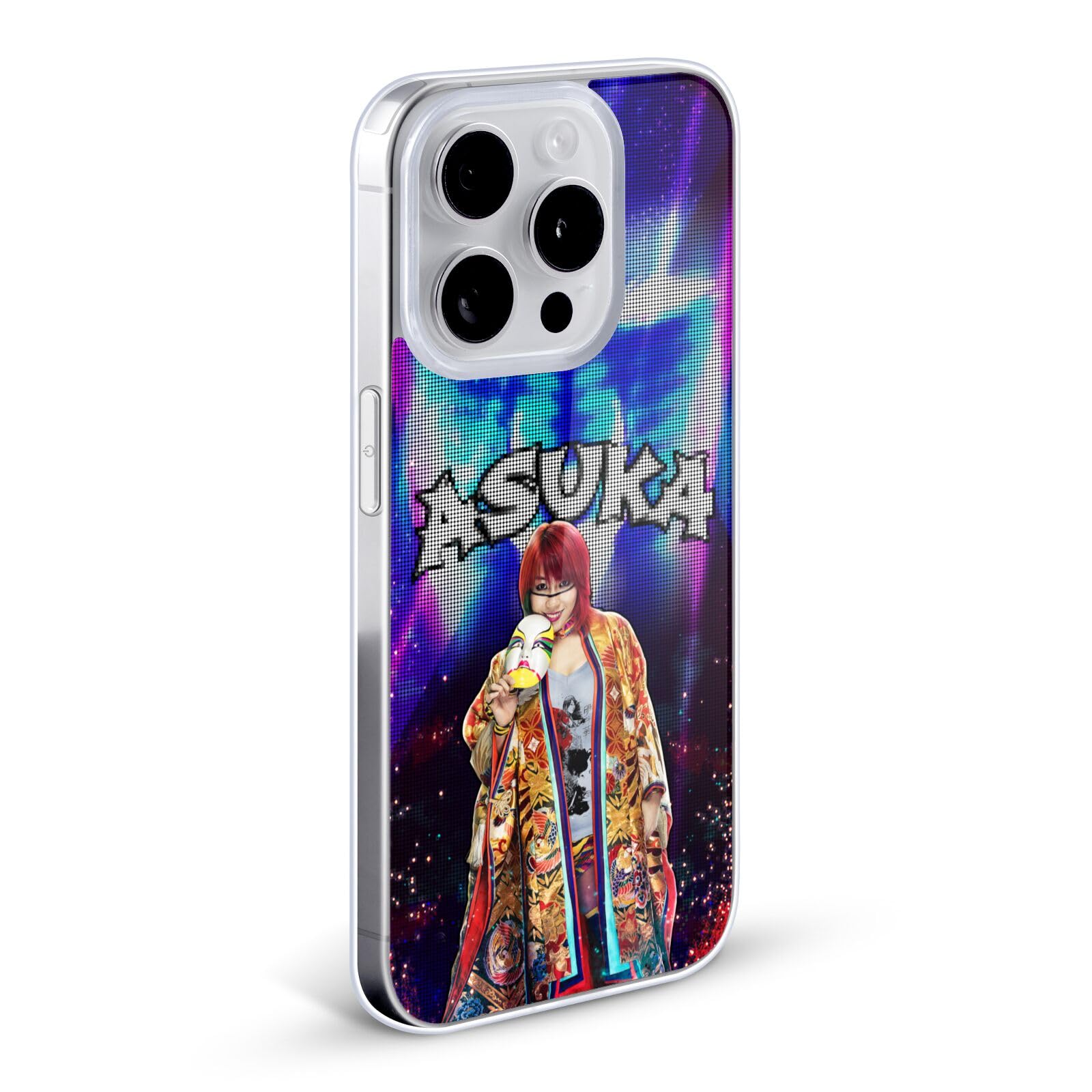 Official WWE LED Image Asuka Soft Gel Case for Apple iPhone 12 Mini - Durable Protective Cover with Custom Design for Wrestling Fans (Perfect for Daily Use, Events & Gifts)