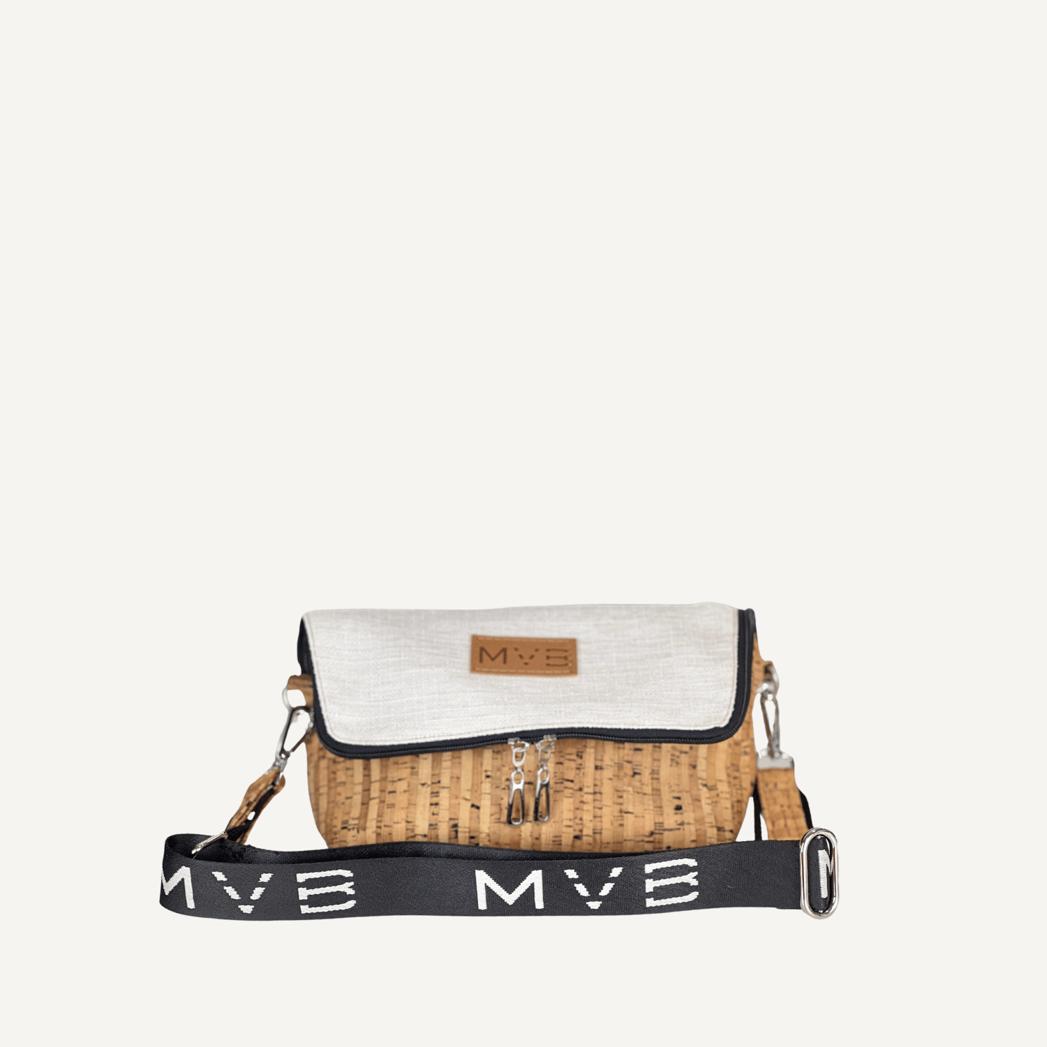 Vegan Crossbody Bag for Women - Summer Canvas & Cork Flop Bag | Soft Natural Material | Perfect for Beach, Travel & Everyday Use