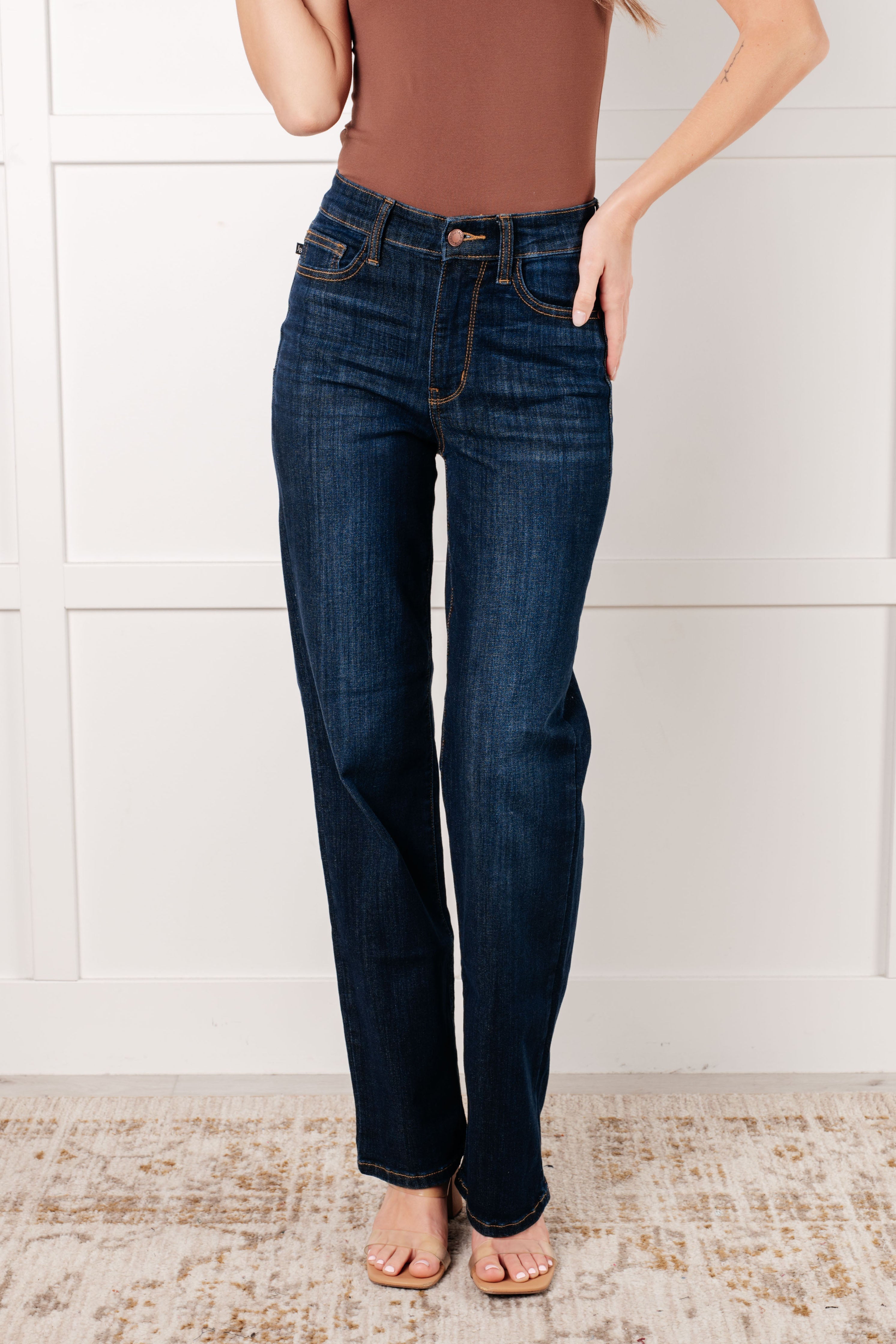 Alaina High Rise Classic Straight Jeans for Women - Slim Fit Stretch Denim Pants - Perfect for Casual Wear, Office & Date Nights