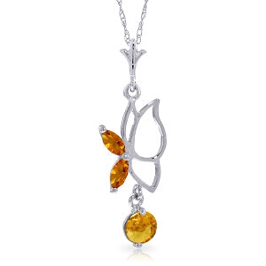 0.4 Carat 14K Solid Yellow Gold Happy As Always Citrine Necklace for Women - Elegant Birthstone Jewelry Gift for Birthday, Anniversary & Special Occasions