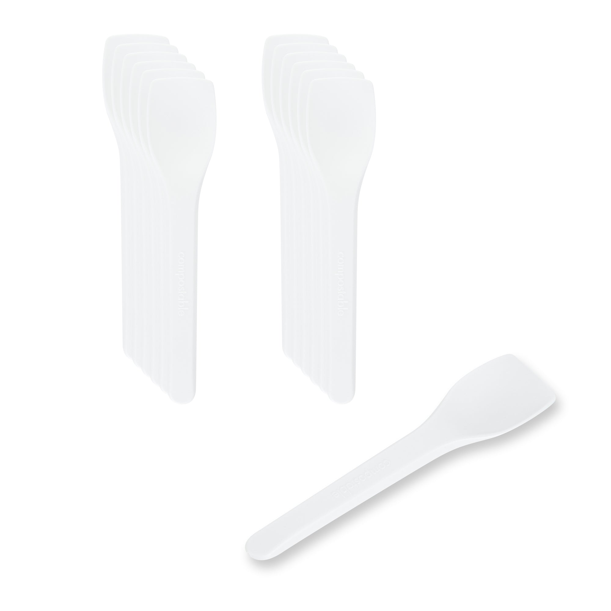 Eco-Friendly White CPLA Plastic Ice Cream Spoons - Heat Resistant, Compostable, 1000 Count Bulk Box - Perfect for Parties, Dessert Shops & Sustainable Dining