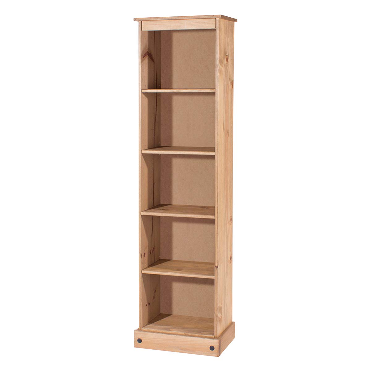 Narrow Corner Bookshelf for Laundry Room - Antique Brown Storage Cabinet with Shelves - 18.11