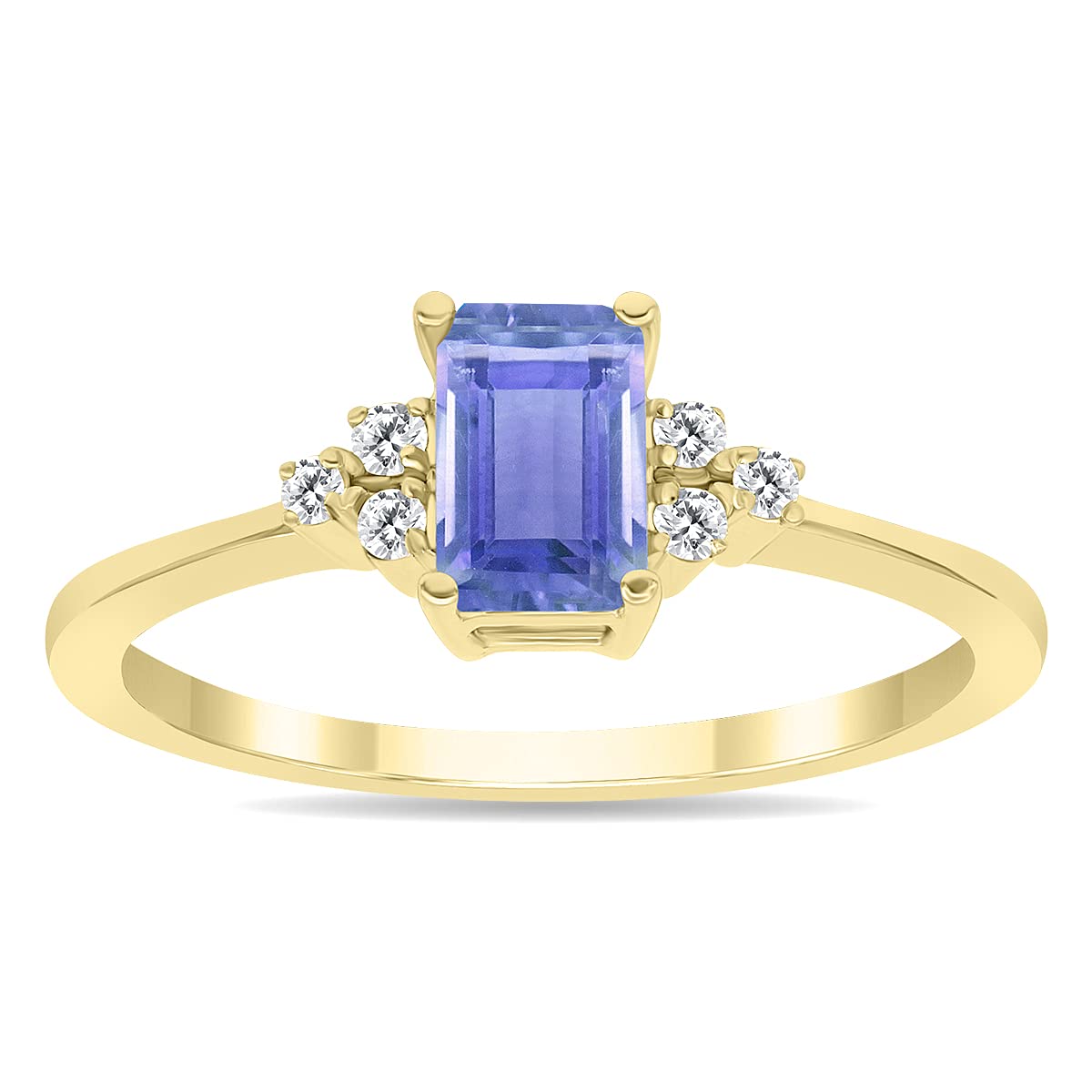 10K Yellow Gold Gemstone & Diamond Ring - Emerald, Sapphire, Blue Topaz, Amethyst | Elegant Jewelry for Women, Perfect Gift for Anniversary, Engagement & Special Occasions