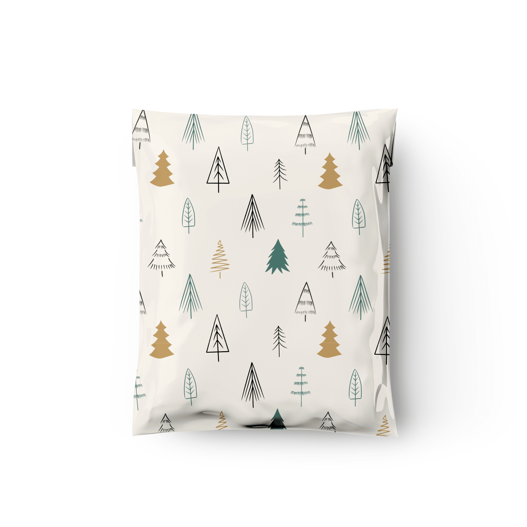 12x15 Inch Christmas Fir Trees Printed Poly Mailers - Waterproof Shipping Envelopes for Ecommerce, Gift Bags, Apparel & Small Business Packaging (Perfect for Holiday Gifts, Online Stores & Boutique Shipments)