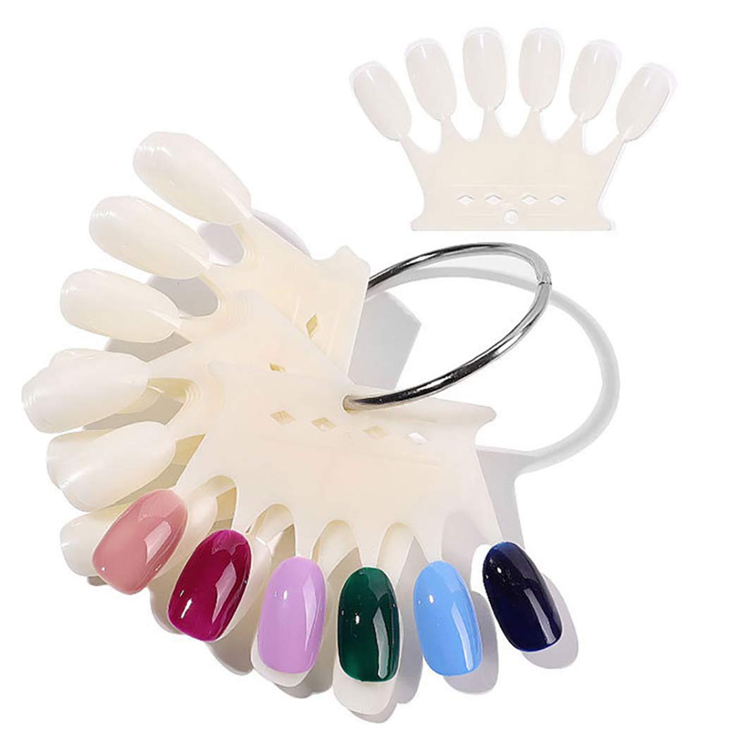 Boxoon 10 Sheets Nail Color Display Card - DIY Nail Art Display Board for Salon & Home Use - Perfect for Nail Polish Swatches, Nail Tech Practice, and Nail Art Showcase
