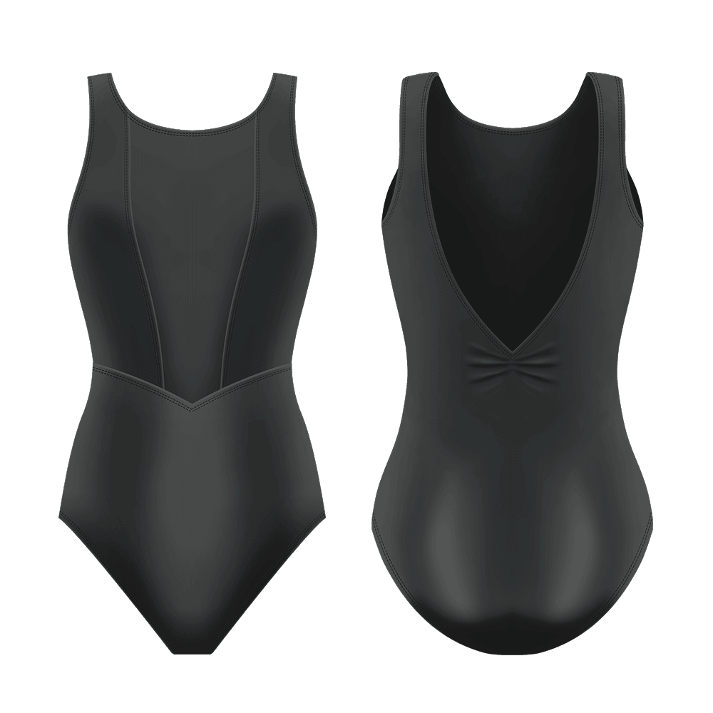 DDP Amelie V Back Leotard - Women's Dance Gymnastics Leotard with High Cut Leg & Breathable Fabric for Ballet, Yoga & Performance