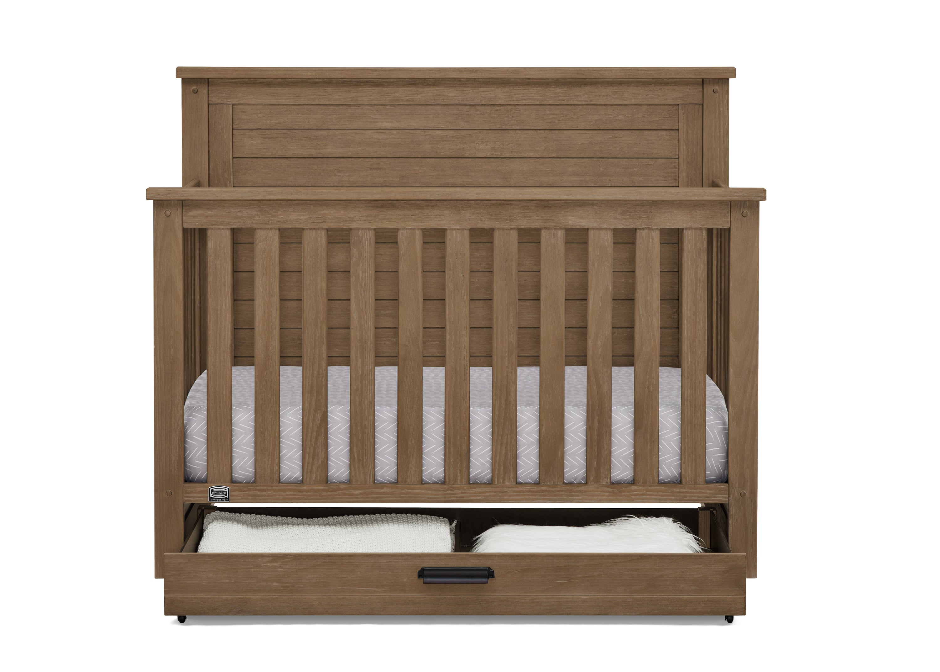 Caden 6-in-1 Convertible Baby Crib with Trundle Drawer - Nursery Furniture for Newborn to Toddler Bed | Perfect for Small Spaces & Shared Kids Rooms