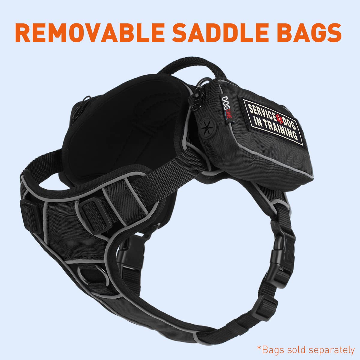 No-Pull Dog Harness with Reflective Vest & Quick Release Buckles - 3D Rubber Service Dog Patches, Adjustable 32-40 Inch for Training - Durable Black Hardware with Handle - Perfect for Walking, Running & Outdoor Adventures