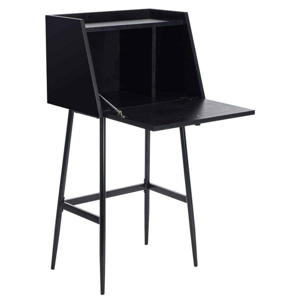 Safavieh Home Xander Modern Black Secretary Desk - Stylish Writing Desk for Home Office, Study & Workspace - Perfect for Small Spaces & Apartment Living