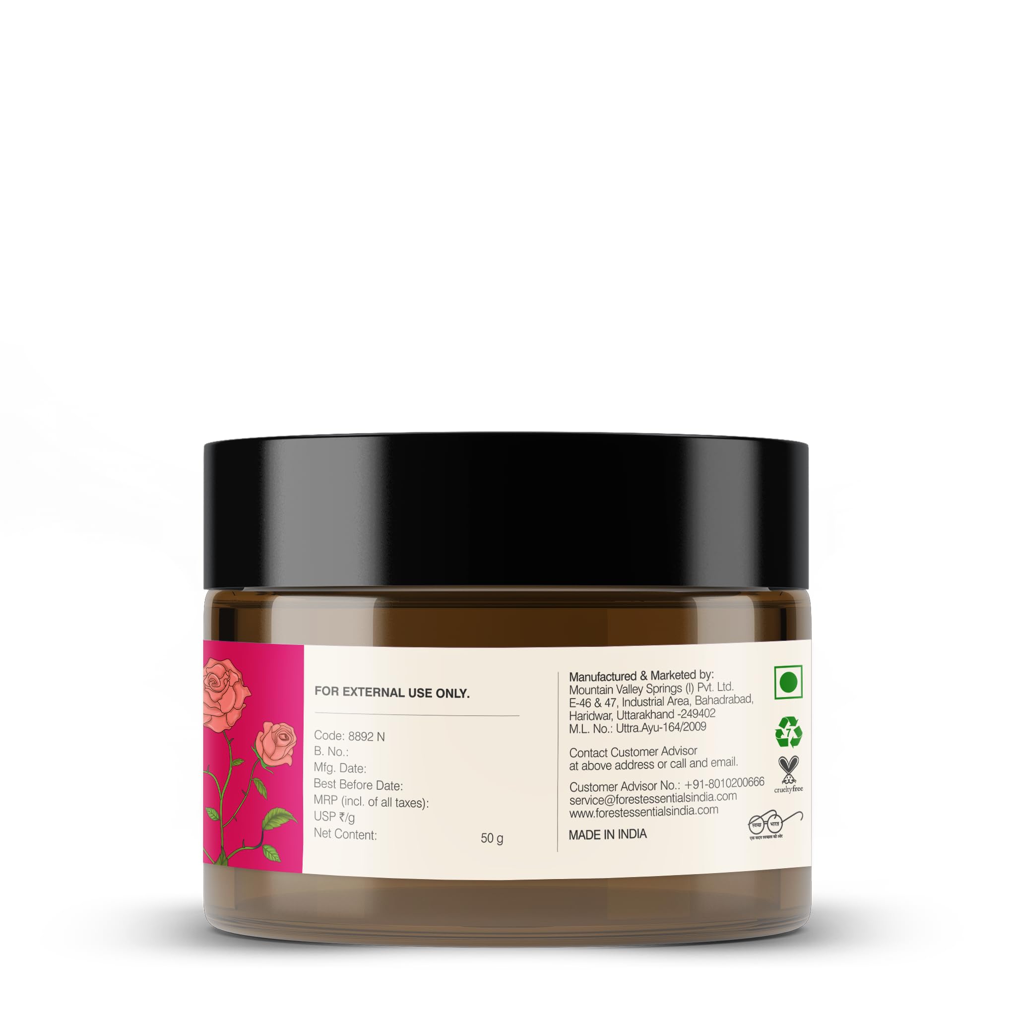 Forest Essentials Light Hydrating Facial Gel with Pure Rosewater | Soothing & Renewing Moisturizer for Dry Skin | Unisex Face Gel (50g) | Perfect for Daily Skincare Routine & Post-Sun Care