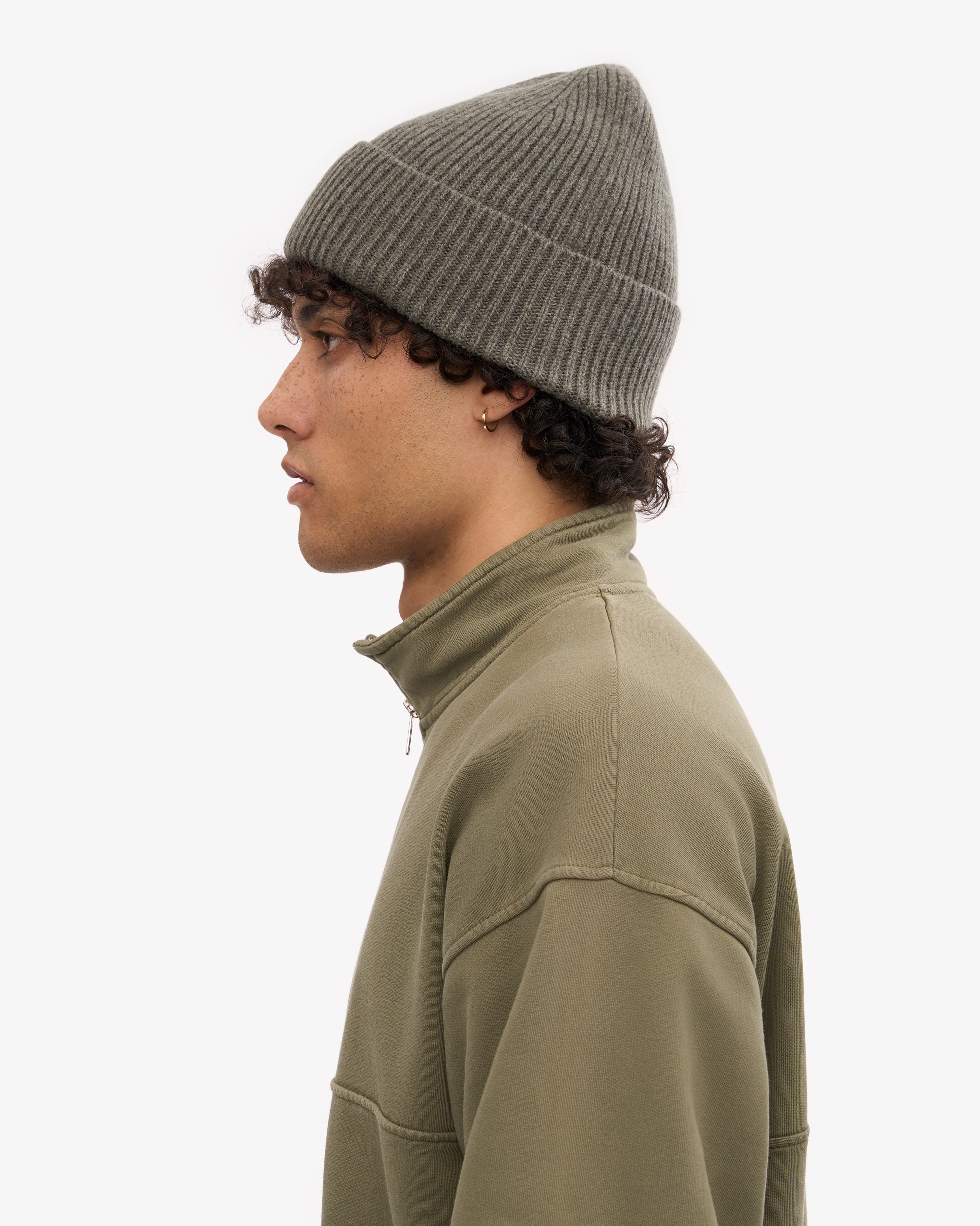 Premium Merino Wool Beanie for Men & Women - Soft Winter Hat in Dusty Olive - Warm Knit Cap for Skiing, Hiking & Outdoor Activities