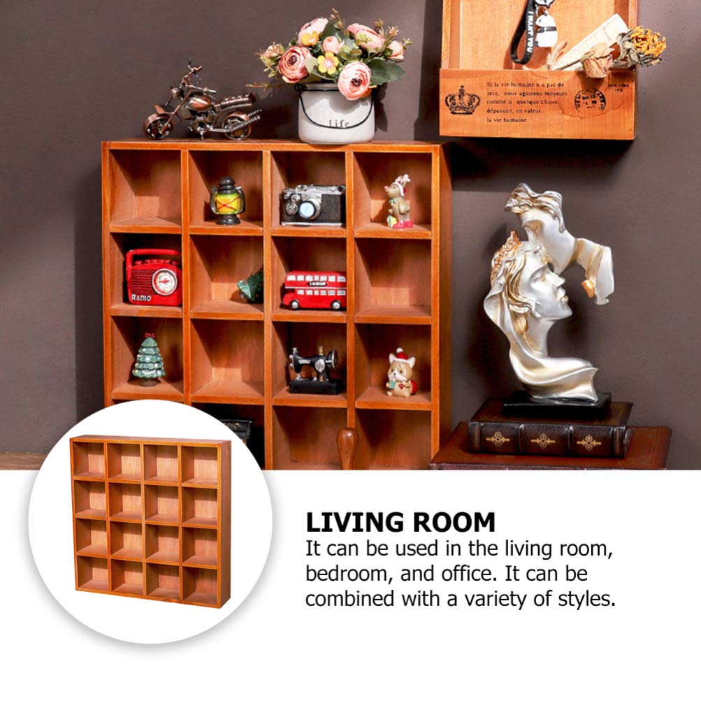 16-Cube Wooden Display Rack - Wall Mounted Storage Shelf Organizer for Collectibles, Books & Home Decor - Perfect for Living Room, Bedroom & Office Organization