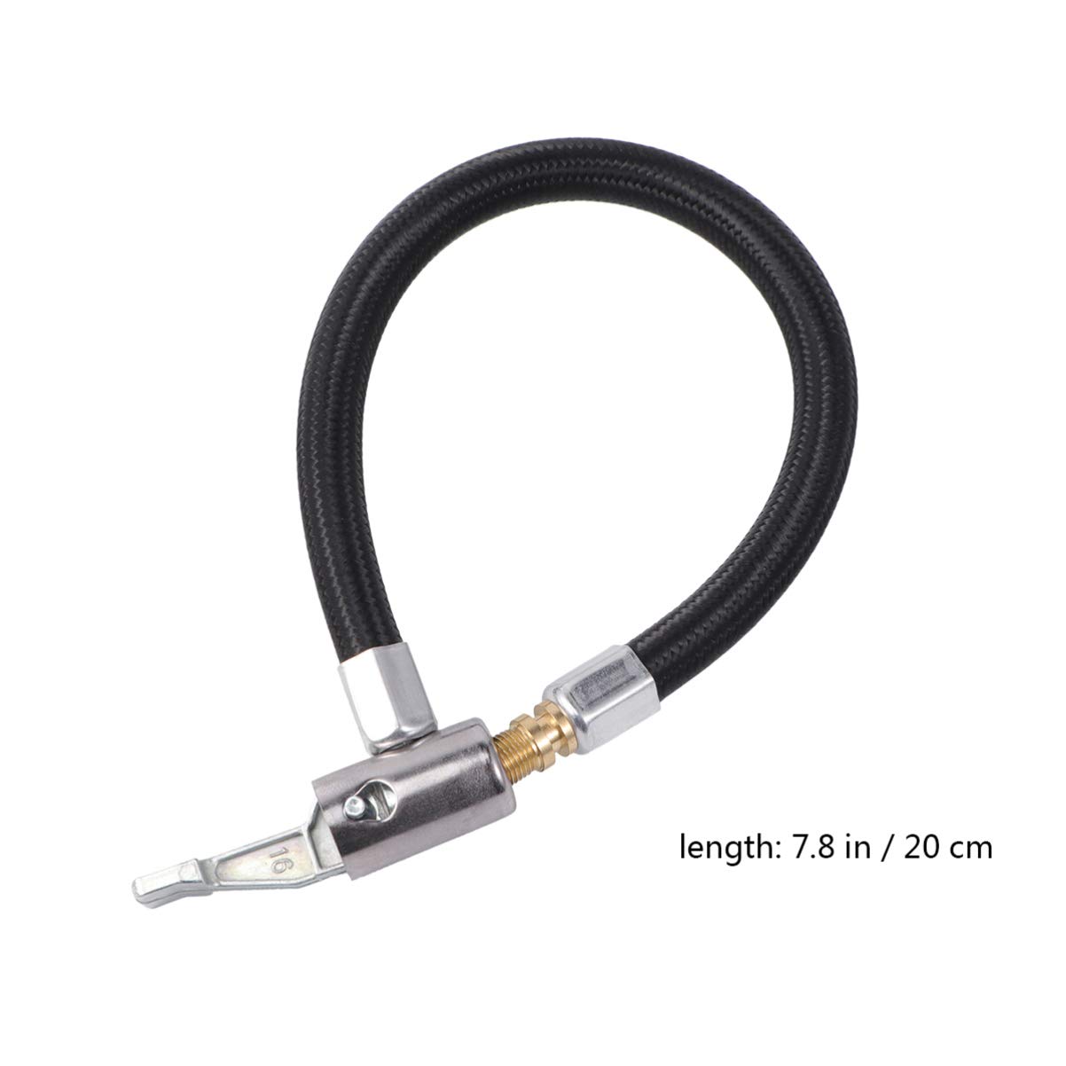 Wakauto 20cm Locking Air Chuck with Hose Inflator Adapter - Heavy Duty Tire Inflation Kit for Bike, Motorcycle, Car & Truck Tires - Perfect for Roadside Emergencies, Garage Use & DIY Auto Maintenance