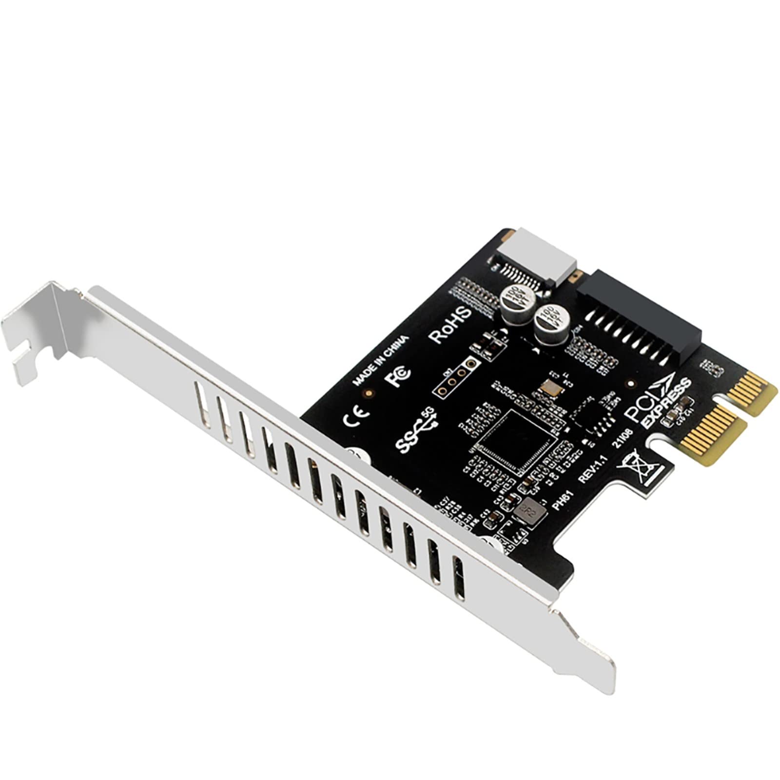 PCI Express to USB 3.0 Type-C Front Panel Expansion Card - 19P/20P PCI-E X1/X4/X8/X16 Adapter - High-Speed Data Transfer for Gaming PC, Workstation & Home Office Setup (Color Options Available)