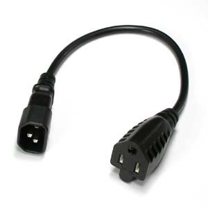 1ft Computer Monitor Power Cord Adapter - NEMA 5-15R Female to C14 Male Plug, 3 Pin 18 AWG 10A Power Cable for PC, Monitor, Printer - Black (50 Pack) - Perfect for Office, Home & Data Center Setup