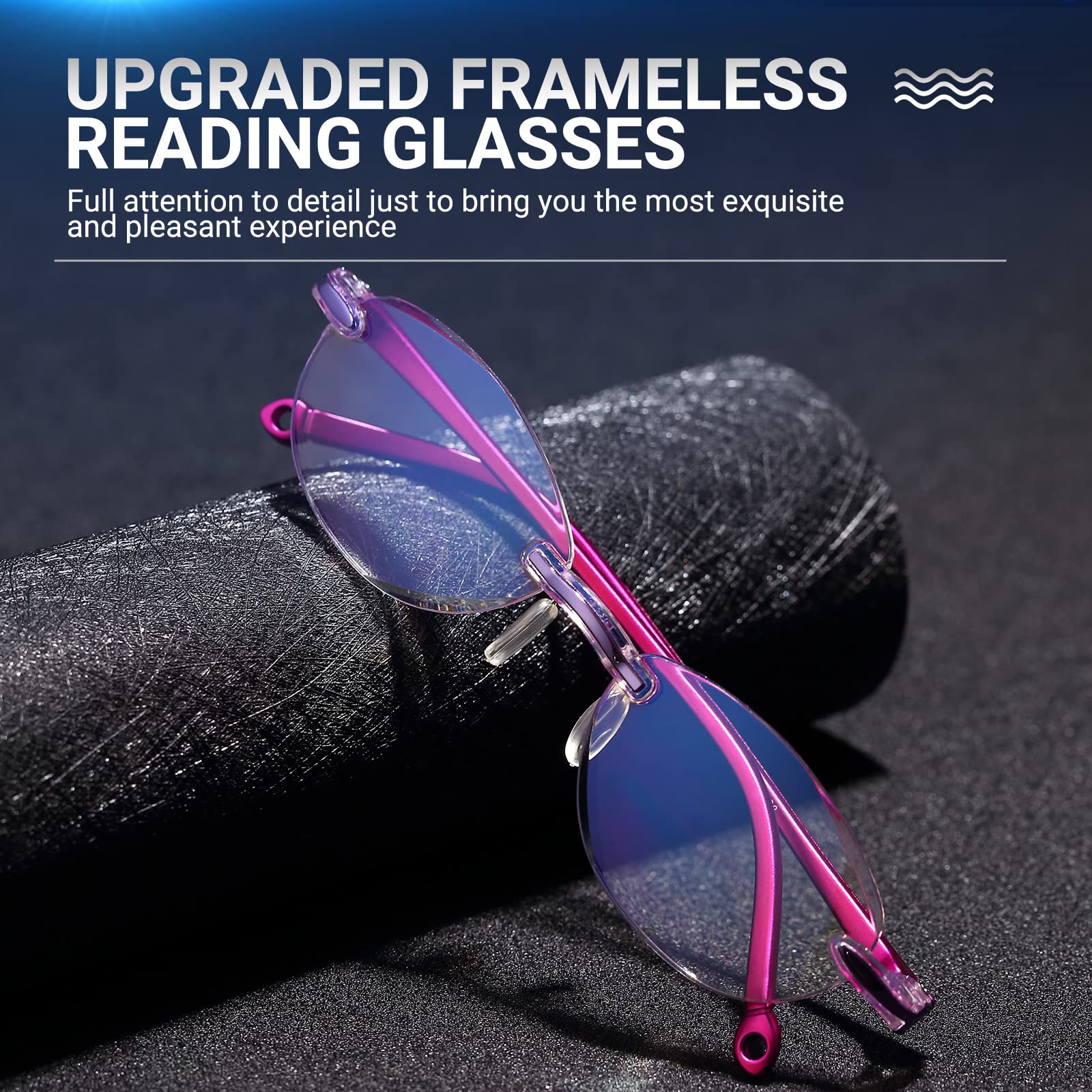 TERAISE Blue Light Blocking Reading Glasses for Women - Anti-Fatigue Computer Glasses with Diamond-Cut Design - Perfect for Office Work, Screen Time & Reading Books
