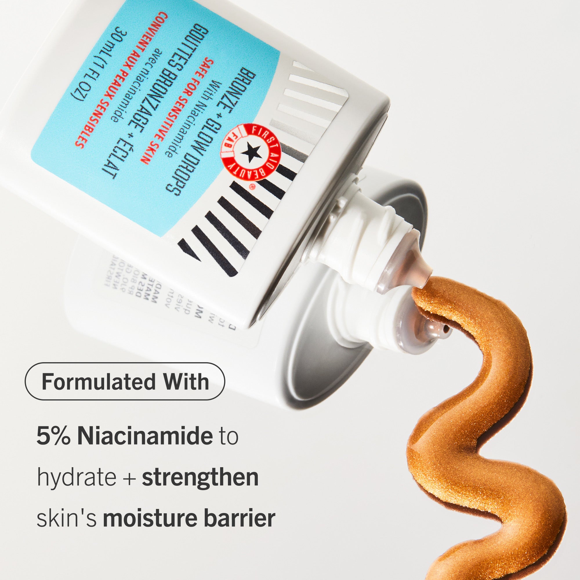 Niacinamide Bronze + Glow Drops for Face - Hydrating Serum with Vitamin B3 for Radiant Skin | Perfect for Daily Skincare & Makeup Prep