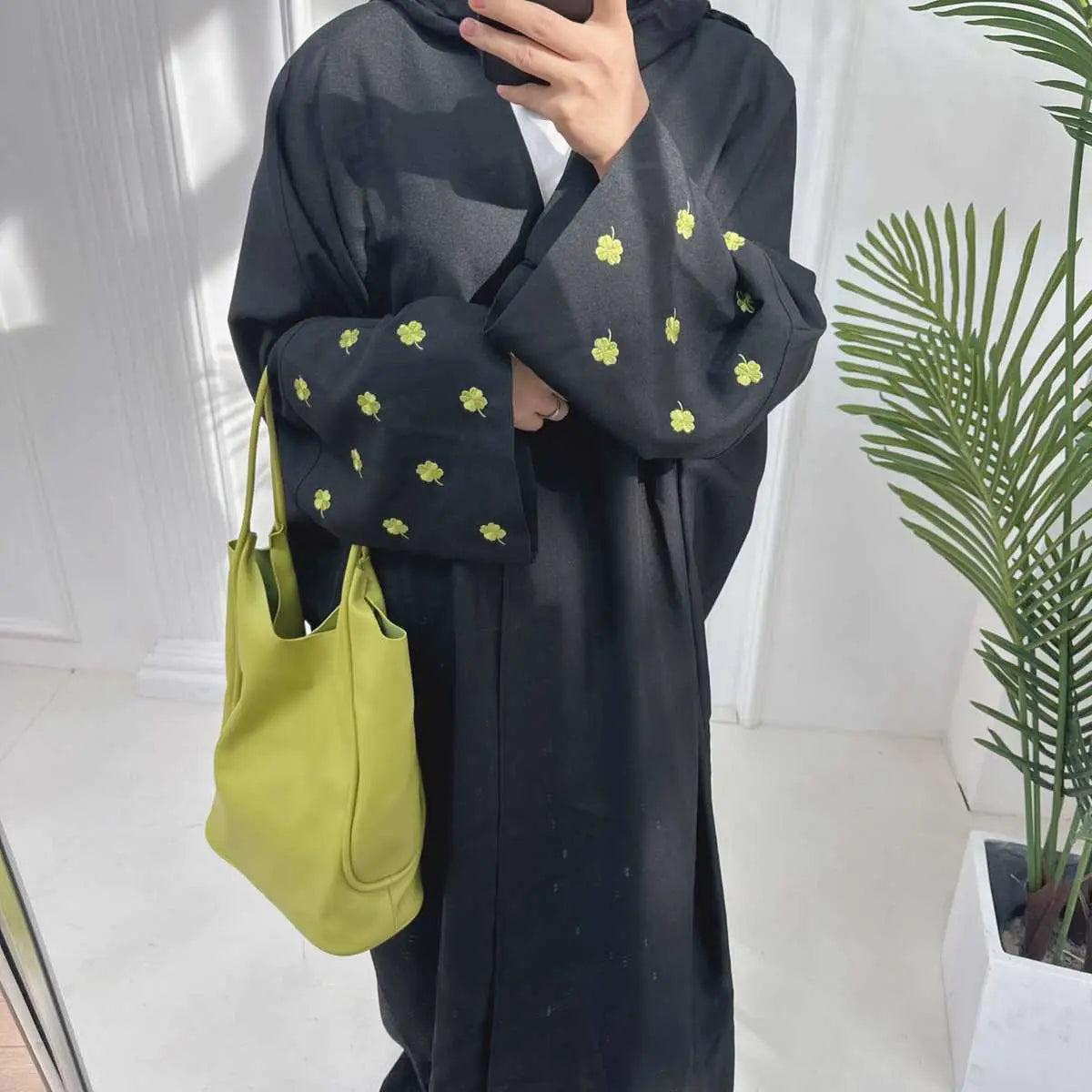 Elegant Embroidered Open Front Cardigan Abaya Dress #24730 - Perfect for Casual Wear, Prayer Dresses & Special Occasions