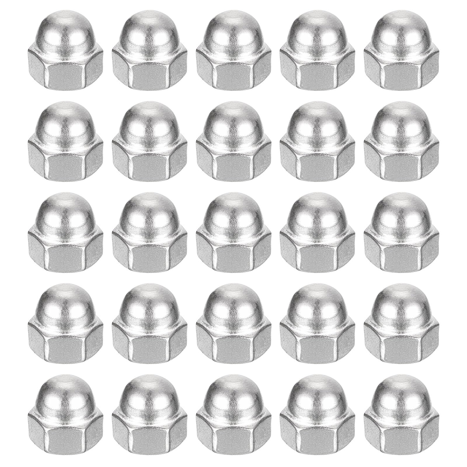 #10-32 Acorn Cap Nuts, 100pcs - 304 Stainless Steel Hex Dome Head Nuts for Fasteners, Silver - Perfect for Furniture Assembly, Automotive Repair & DIY Projects