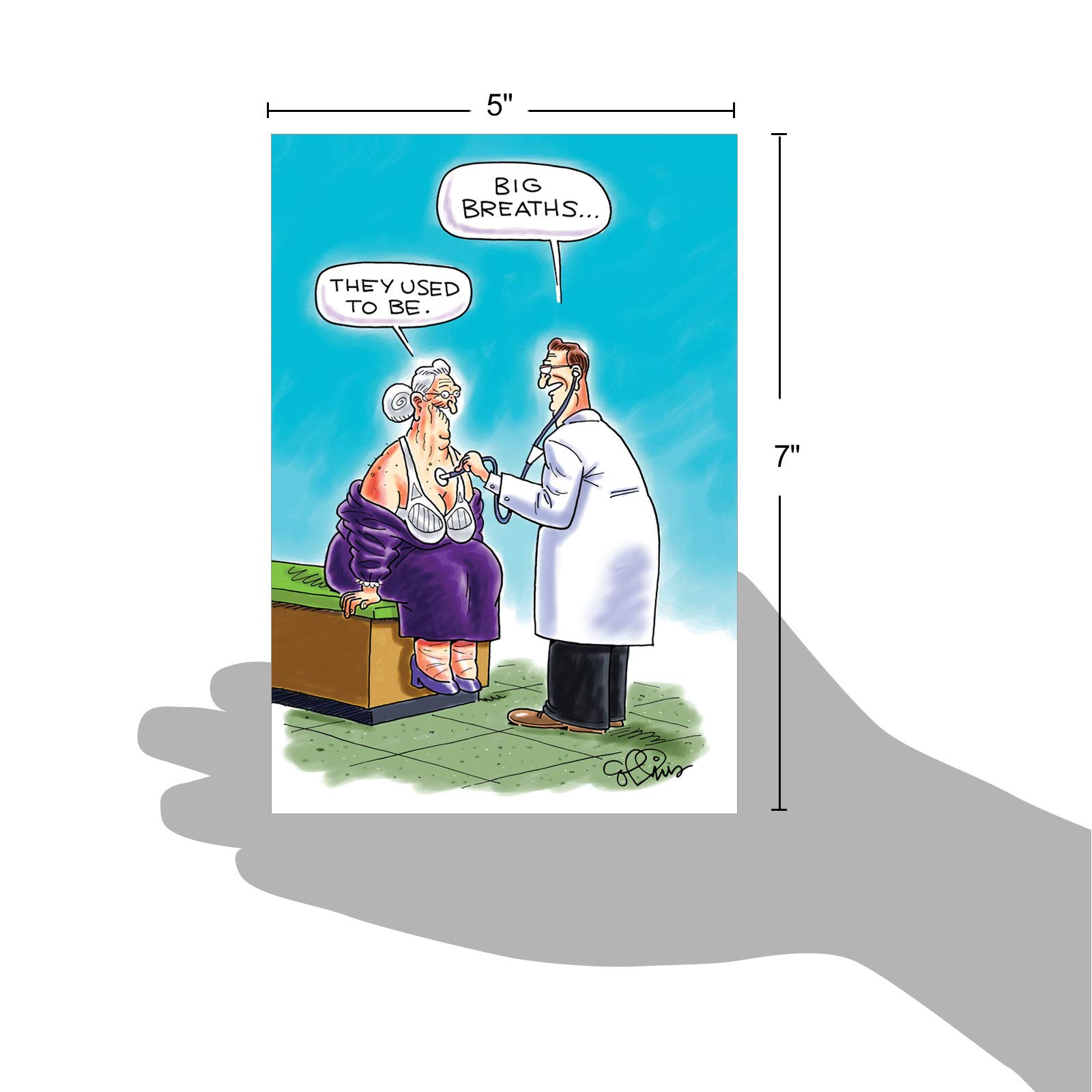 Funny Birthday Card with Envelope - NobleWorks Big Breaths 4813 | Hilarious Humor Greeting Card for Friends & Family | Perfect for Birthdays, Office Gifts & Special Occasions