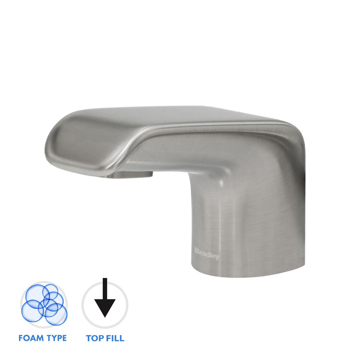 Bradley 6 3500 RFT Linea Series Top Fill Deck Mounted Soap Dispenser - Foam Soap Dispenser for Kitchen, Bathroom & Commercial Use | Easy Refill & Durable Design