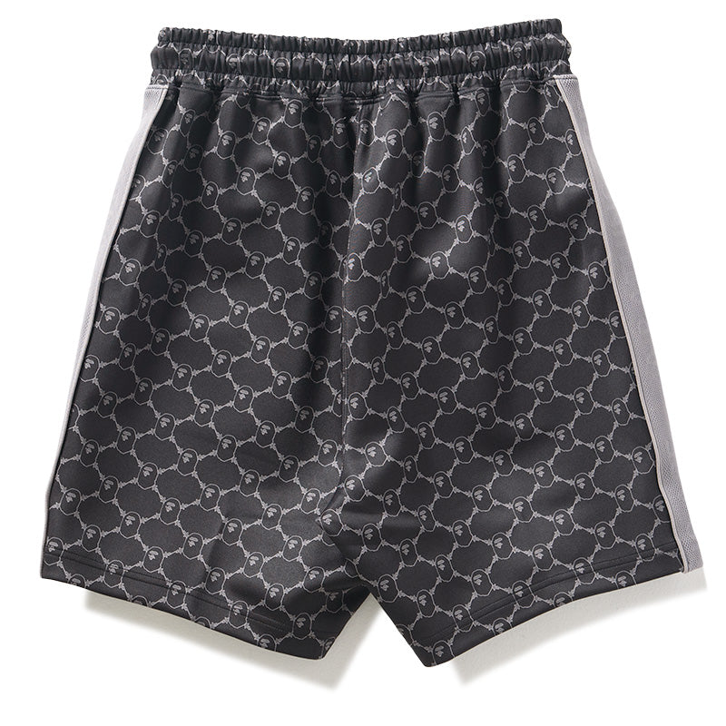 BAPE College Monogram Sweat Shorts for Men - Black Casual Athletic Shorts | Gym, Streetwear, Lounge & Summer Outfits