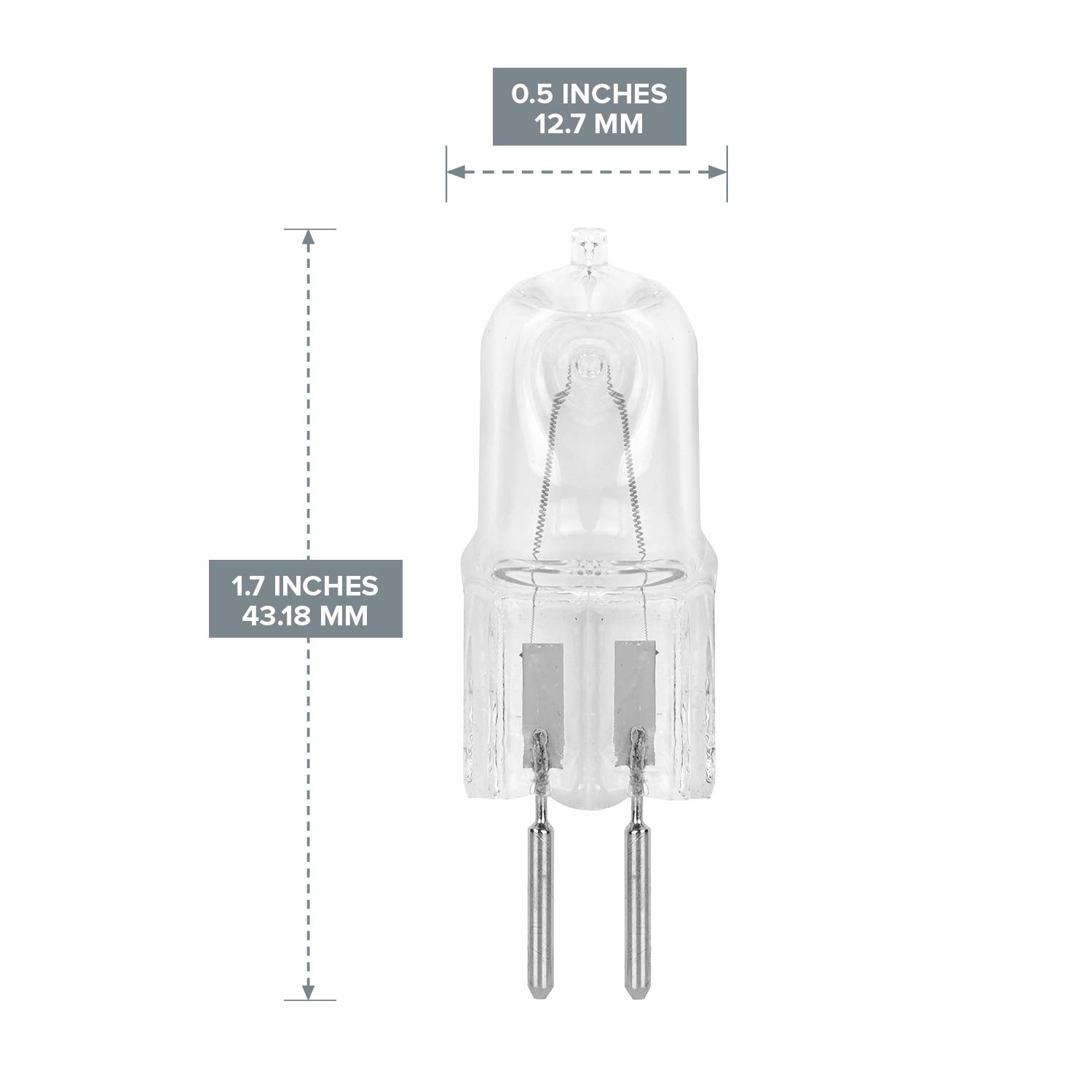 10 Pack Clear Dimmable T4 Q50/GY6.35/CL 50W 120V Halogen Light Bulbs - GY6.35 Base for Under Cabinet Lighting, Kitchen, Bathroom Mirror & Ceiling - Perfect for Aroma Wax Melters & Electric Warmers