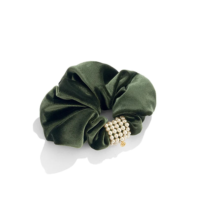 Jewel Large Scrunchies for Women - Elegant Hair Accessories with Rhinestones for Ponytails, Buns & Braids - Perfect for Parties, Weddings & Everyday Use