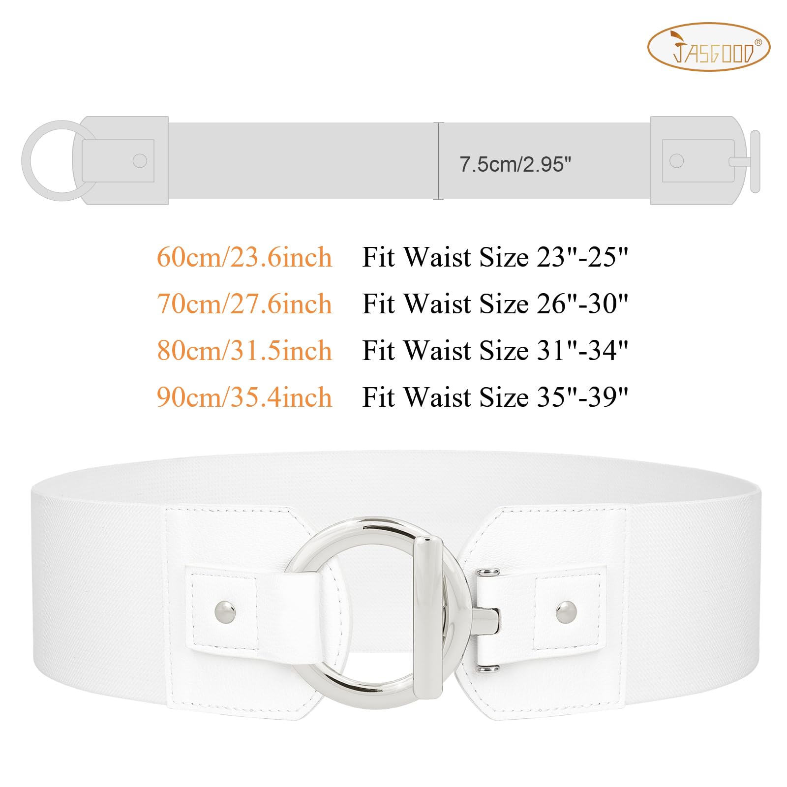 JASGOO Women's Wide Elastic Waist Belt - Stretchy Fashion Dress Belt for Comfortable Fit - Perfect for Dresses, Skirts & Casual Outfits