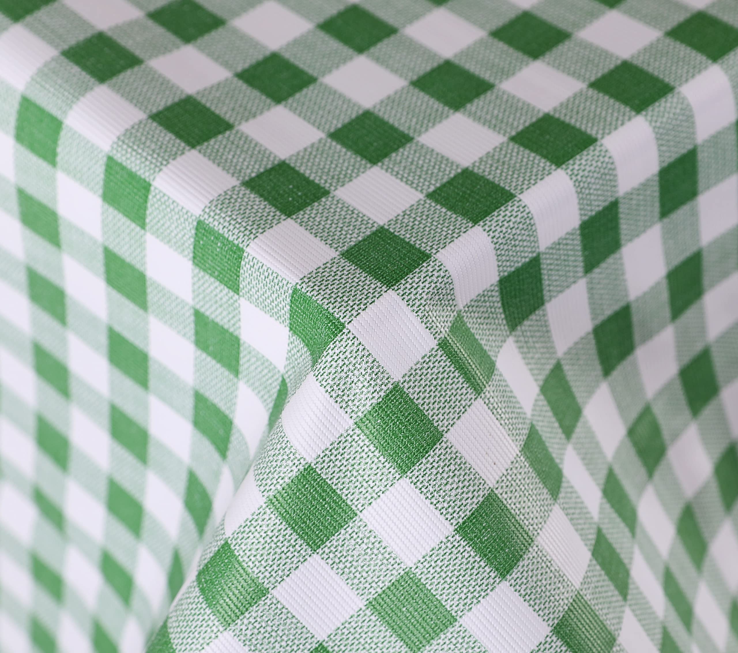VINYLLA Green Stripe Easy Wipe Clean Vinyl Tablecloth 54x90 Inch - Waterproof & Stain Resistant Dining Table Cover for Kitchen, Party & Outdoor Use