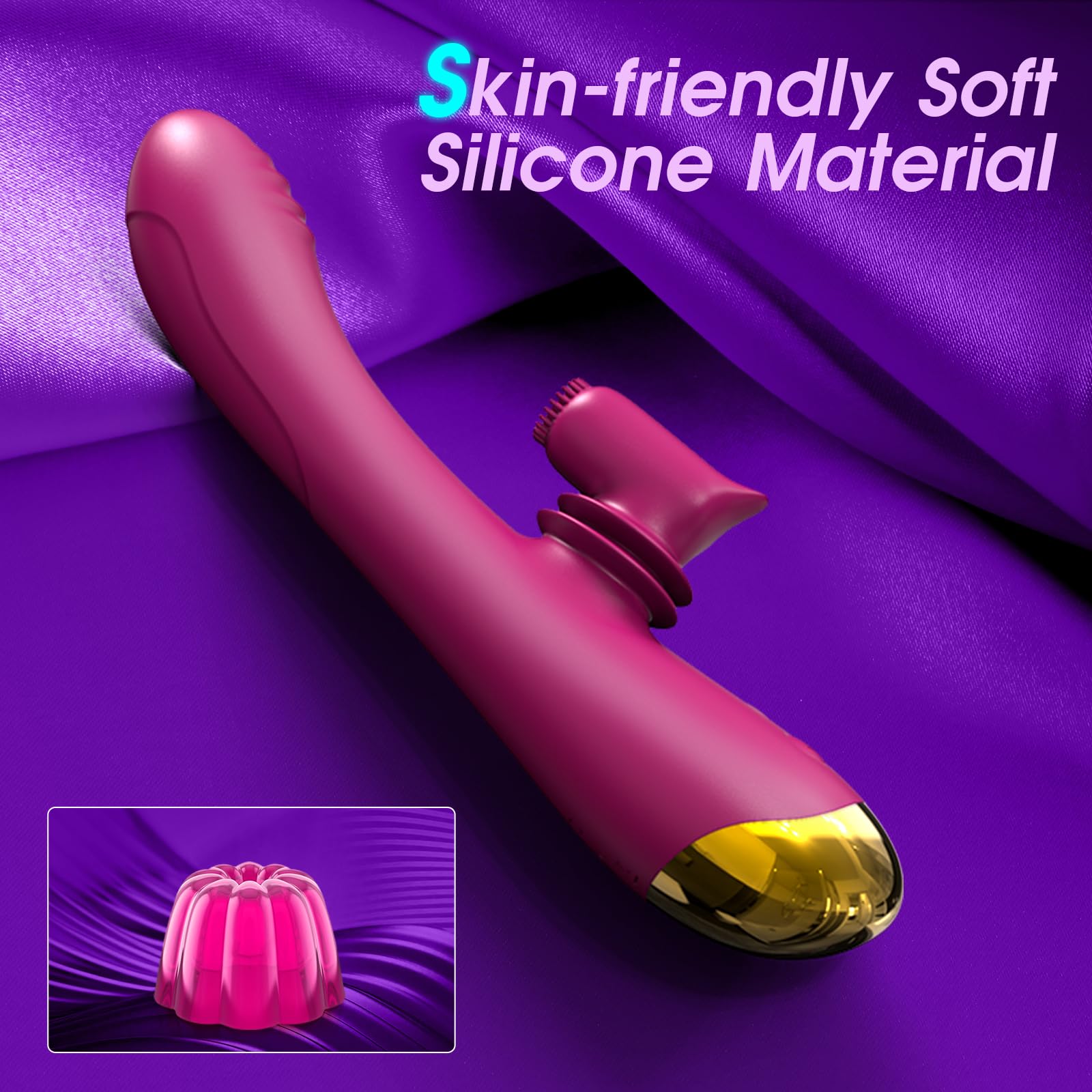 Premium G-Spot Vibrator & Dildo - 2 in 1 Dual Stimulation Adult Sex Toy for Women with 8 Vibration Patterns & 3 Thrusting Modes - Waterproof Clitoral, Nipple & Anal Stimulator - Perfect for Solo Play & Couples Intimacy