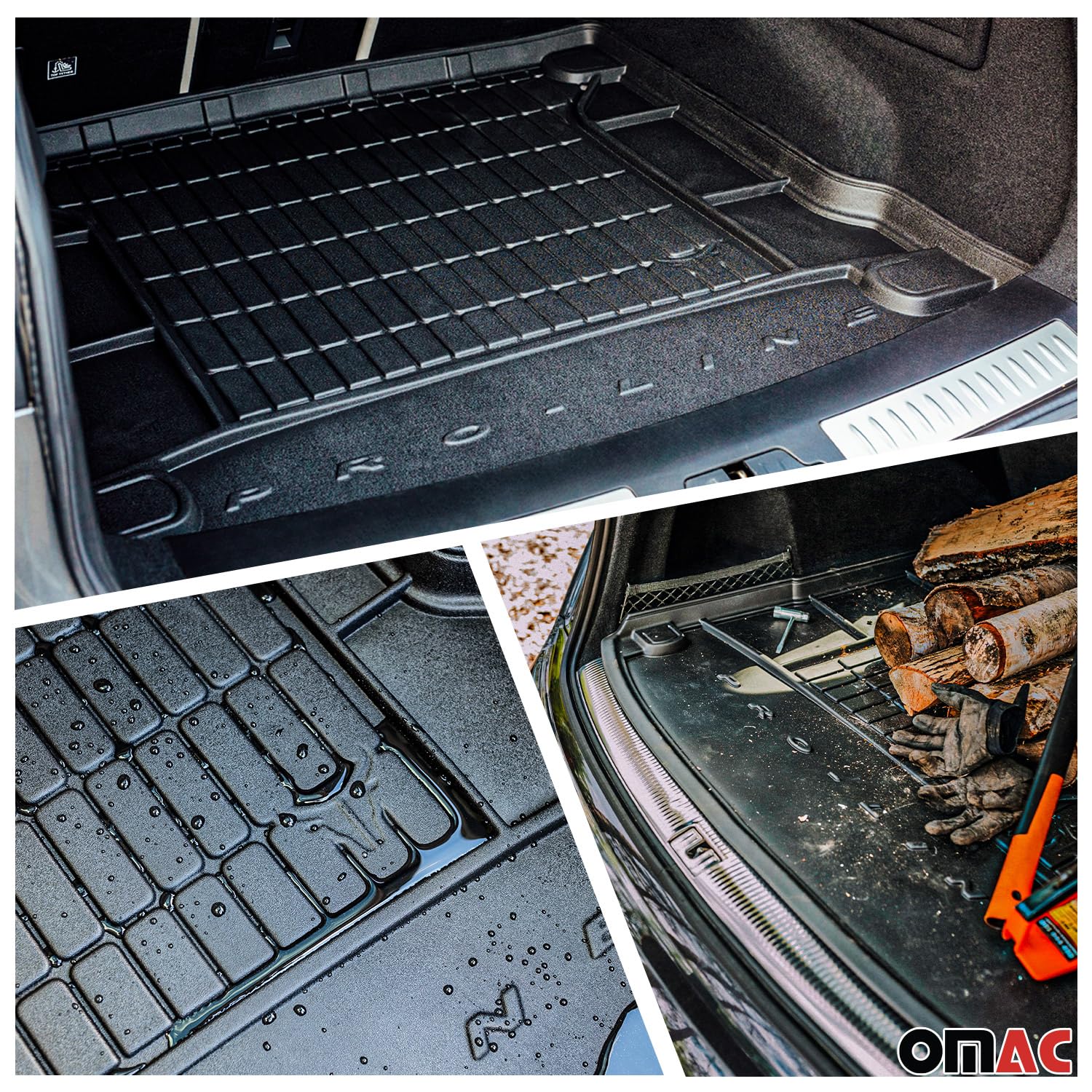 OMAC Premium 5-Piece All-Weather Floor Mats & Cargo Liner for Kia Stinger 2018-2023 - Custom Fit 3D TPE Rubber Car Mats, Waterproof, Odorless, Non-Slip Protection - Perfect for Daily Commutes, Road Trips & Winter Weather (Black)