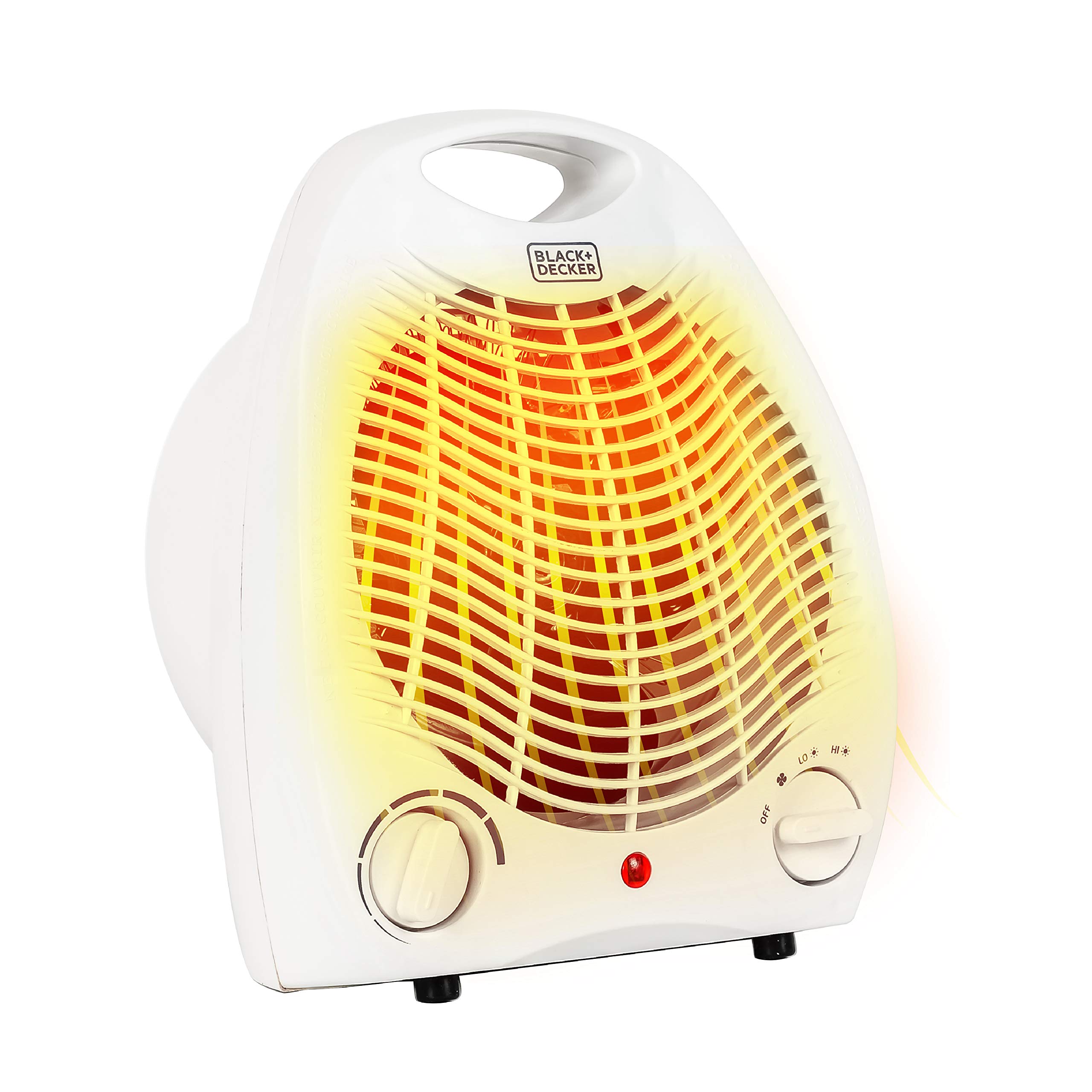 BLACK+DECKER Portable Space Heater for Office & Home - 3 Heat Settings, Adjustable Thermostat, Compact Personal Heater (Black/White) - Perfect for Desk, Bedroom & Small Spaces Warmth